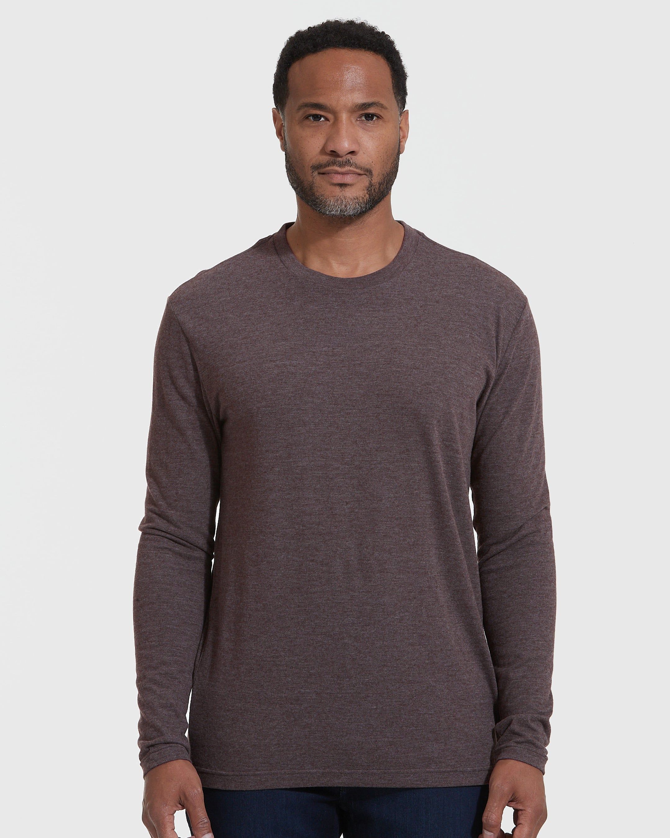 Heather Dark Oak Long Sleeve T-Shirt sold by True Classic
