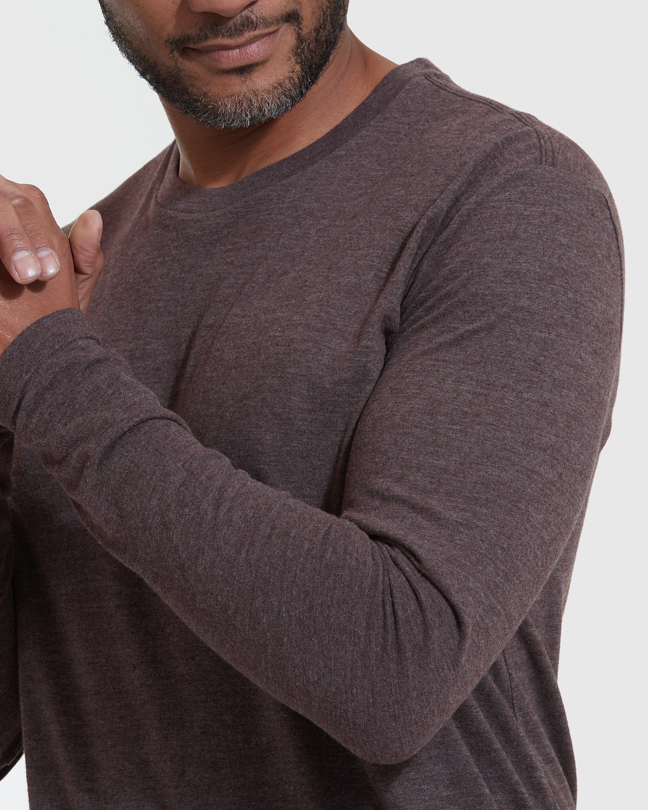 Heather Dark Oak Long Sleeve T-Shirt sold by True Classic product image thumbnail 5