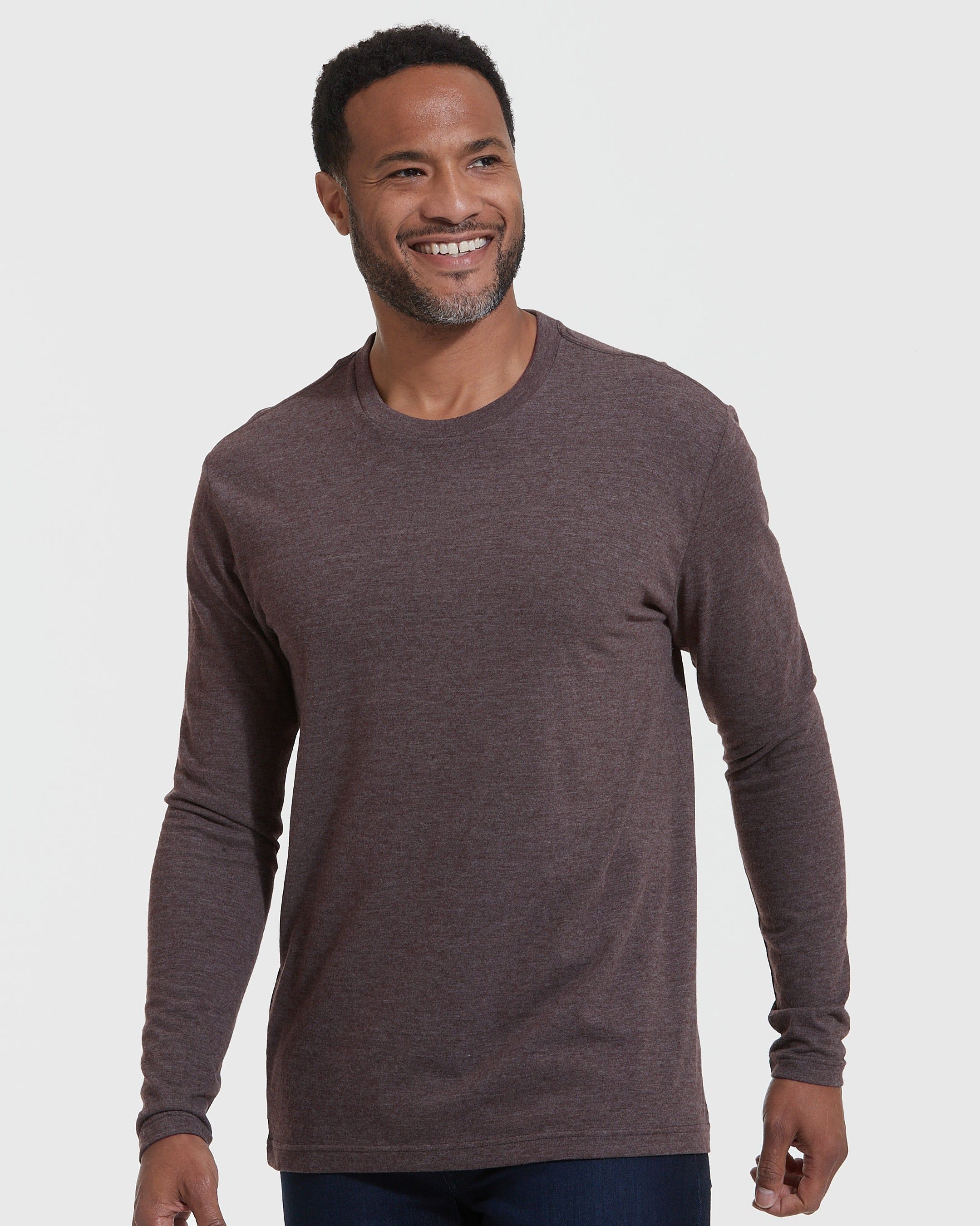 Heather Dark Oak Long Sleeve T-Shirt sold by True Classic product image thumbnail 3