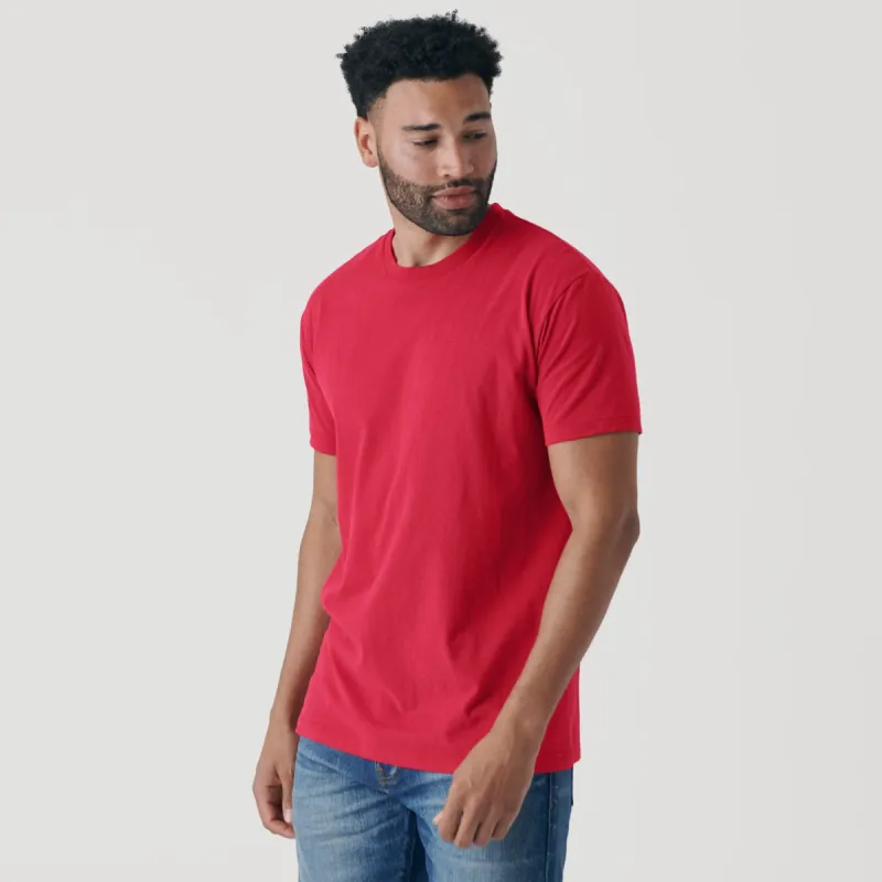 Raspberry Short Sleeve Crew Neck Tee made by True Classic