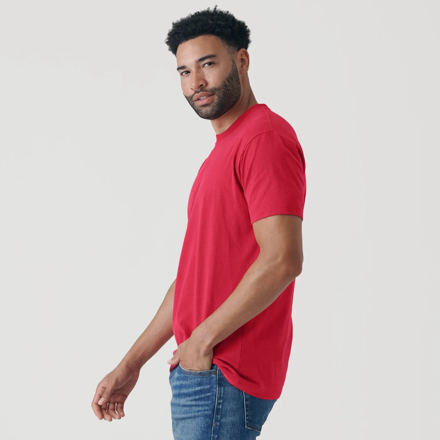 Raspberry Short Sleeve Crew Neck Tee sold by True Classic product image thumbnail 4