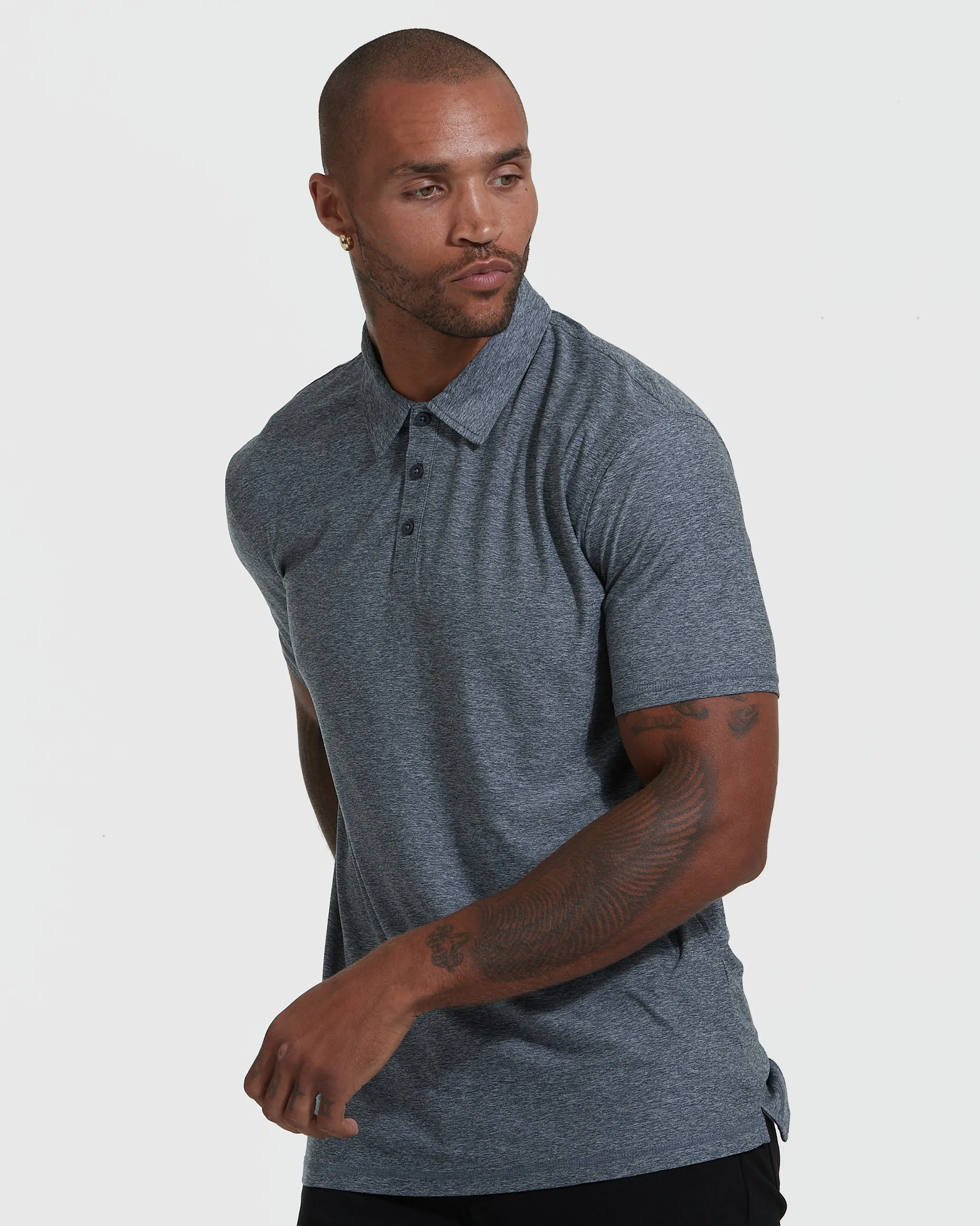 Heather Navy Active Short Sleeve Polo sold by True Classic product image thumbnail 3