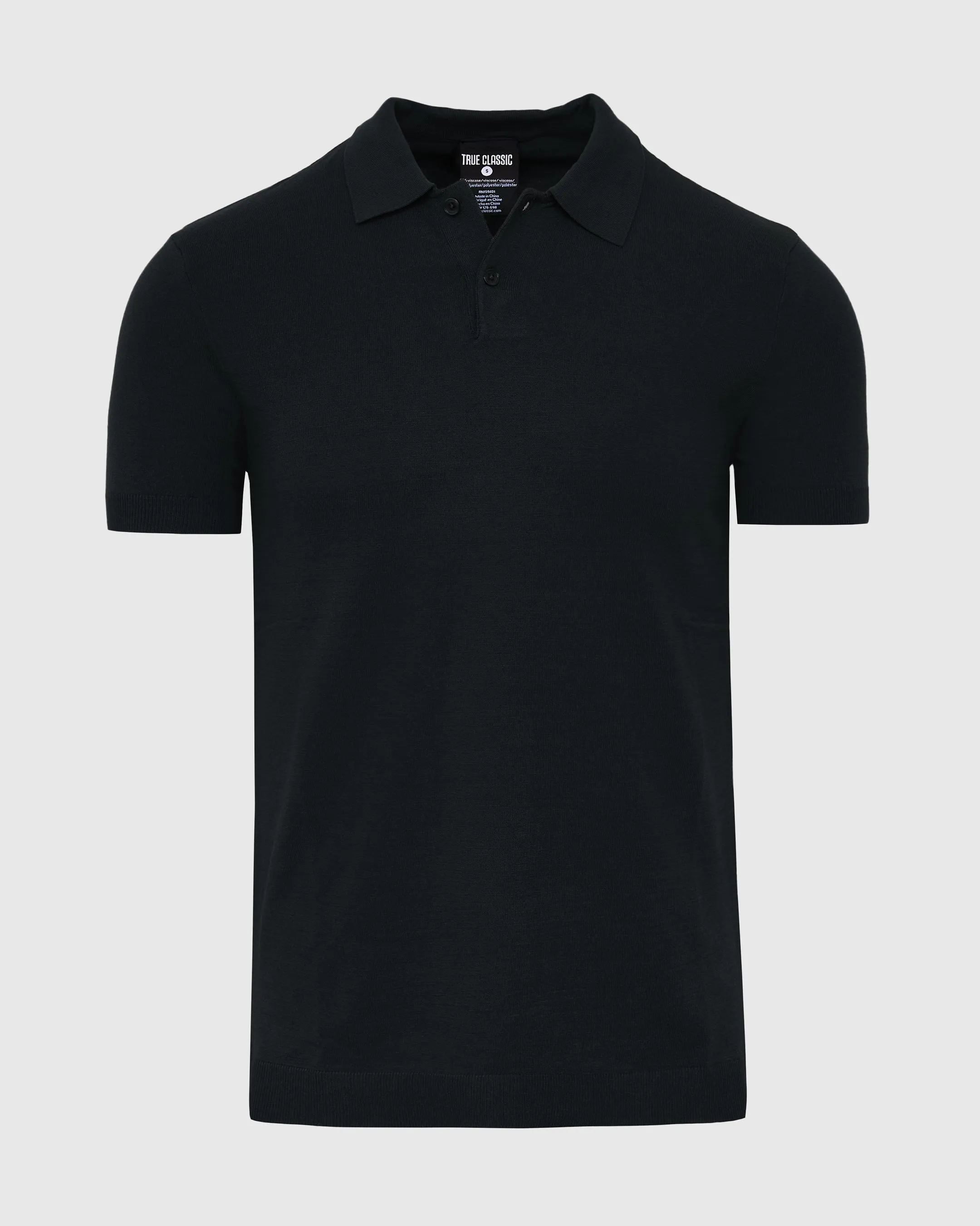 Black Short Sleeve Sweater Polo sold by True Classic product image thumbnail 2