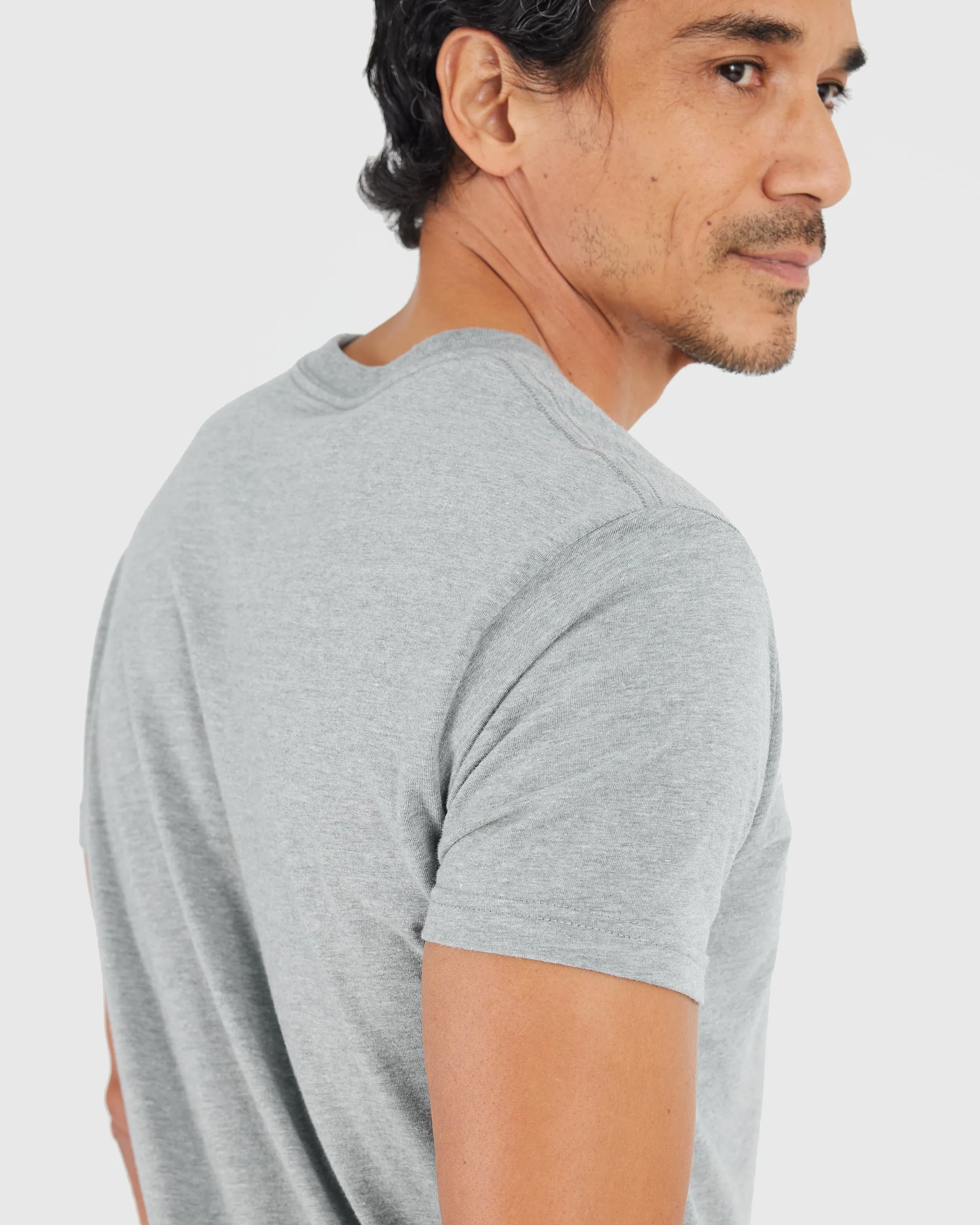 Heather Gray Short Sleeve Crew Neck Tee sold by True Classic product image thumbnail 5