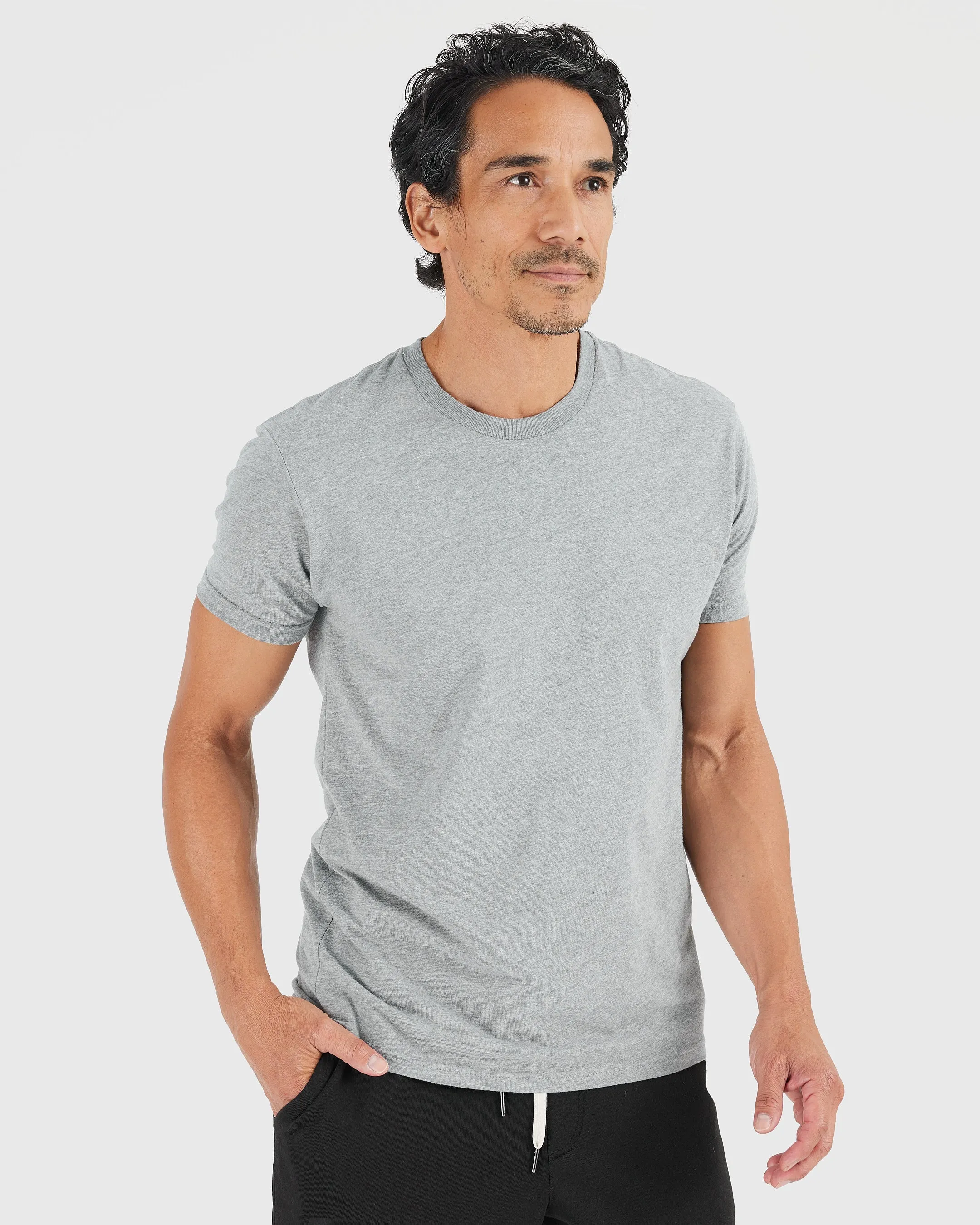 Heather Gray Short Sleeve Crew Neck Tee sold by True Classic product image thumbnail 3