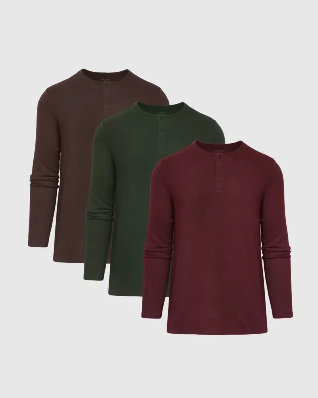 Earth Hues Waffle Henley 3-Pack sold by True Classic