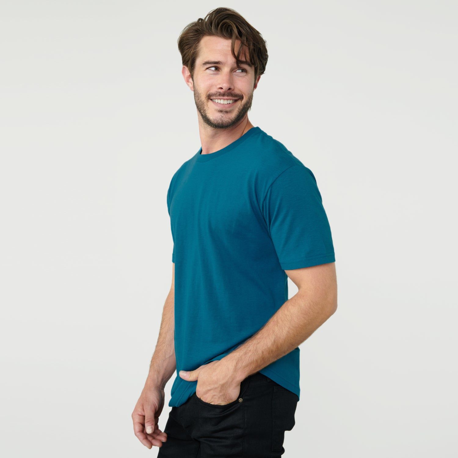 Teal Crew Neck T-Shirt sold by True Classic product image thumbnail 4