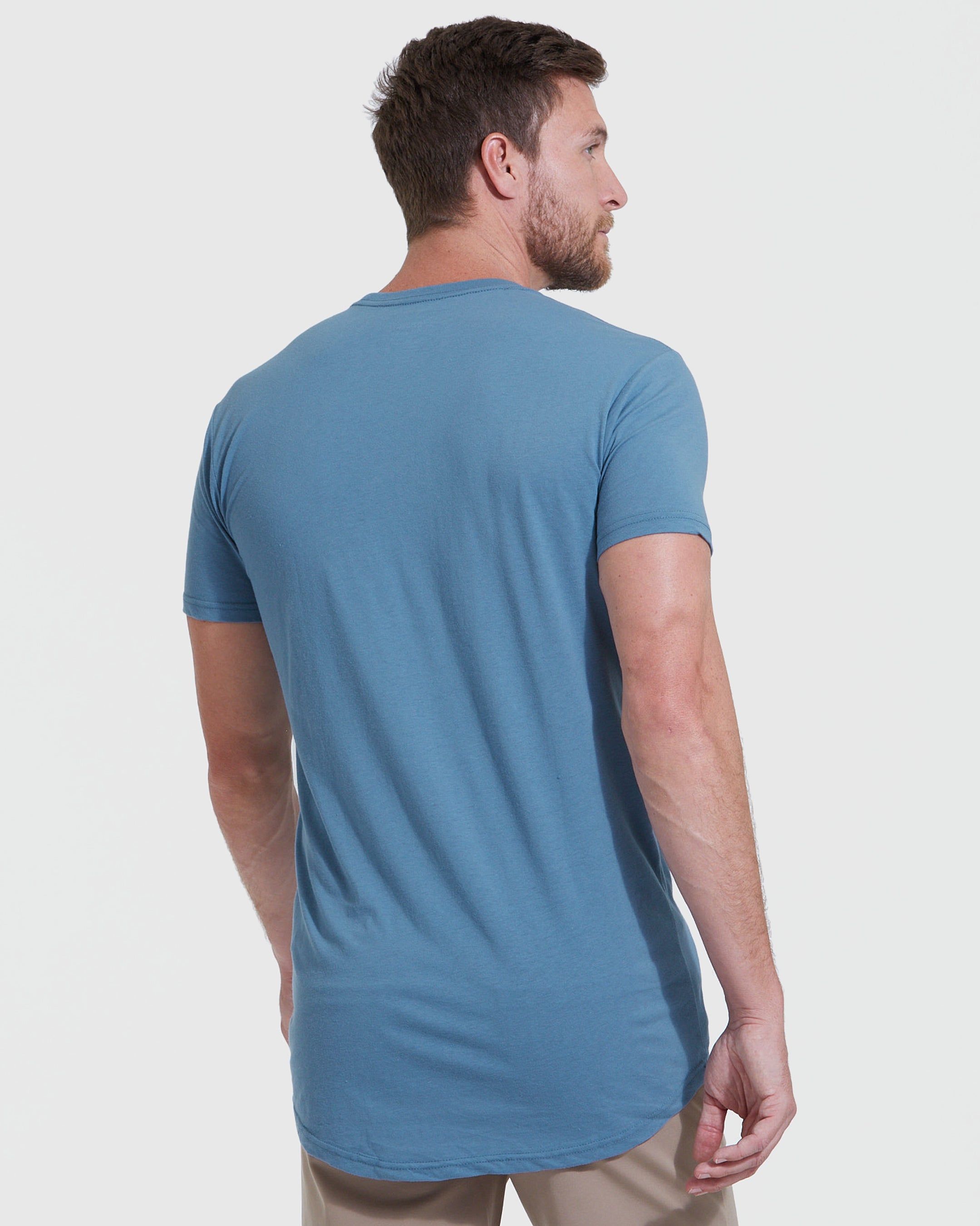 Indigo Tall Round Hem Crew Neck T-Shirt sold by True Classic product image thumbnail 4