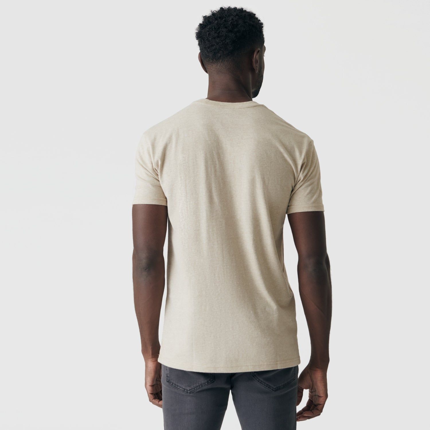 Heather Light Khaki Short Sleeve Crew Neck Tee sold by True Classic product image thumbnail 3