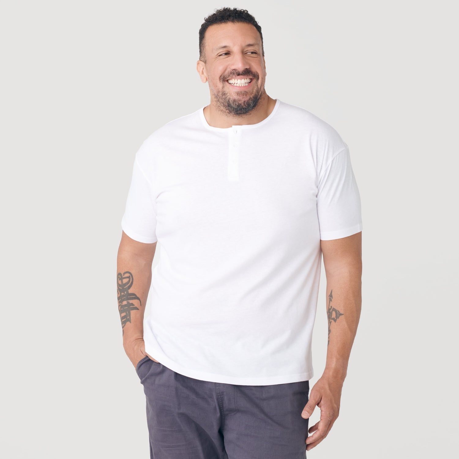 White Short Sleeve Henley sold by True Classic product image thumbnail 5