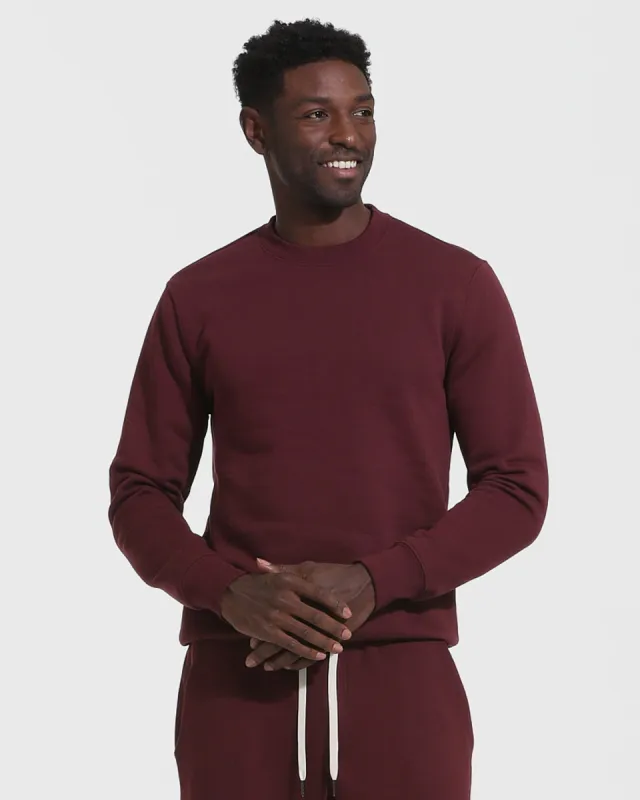 Mahogany Fleece French Terry Pullover Crew Neck sold by True Classic