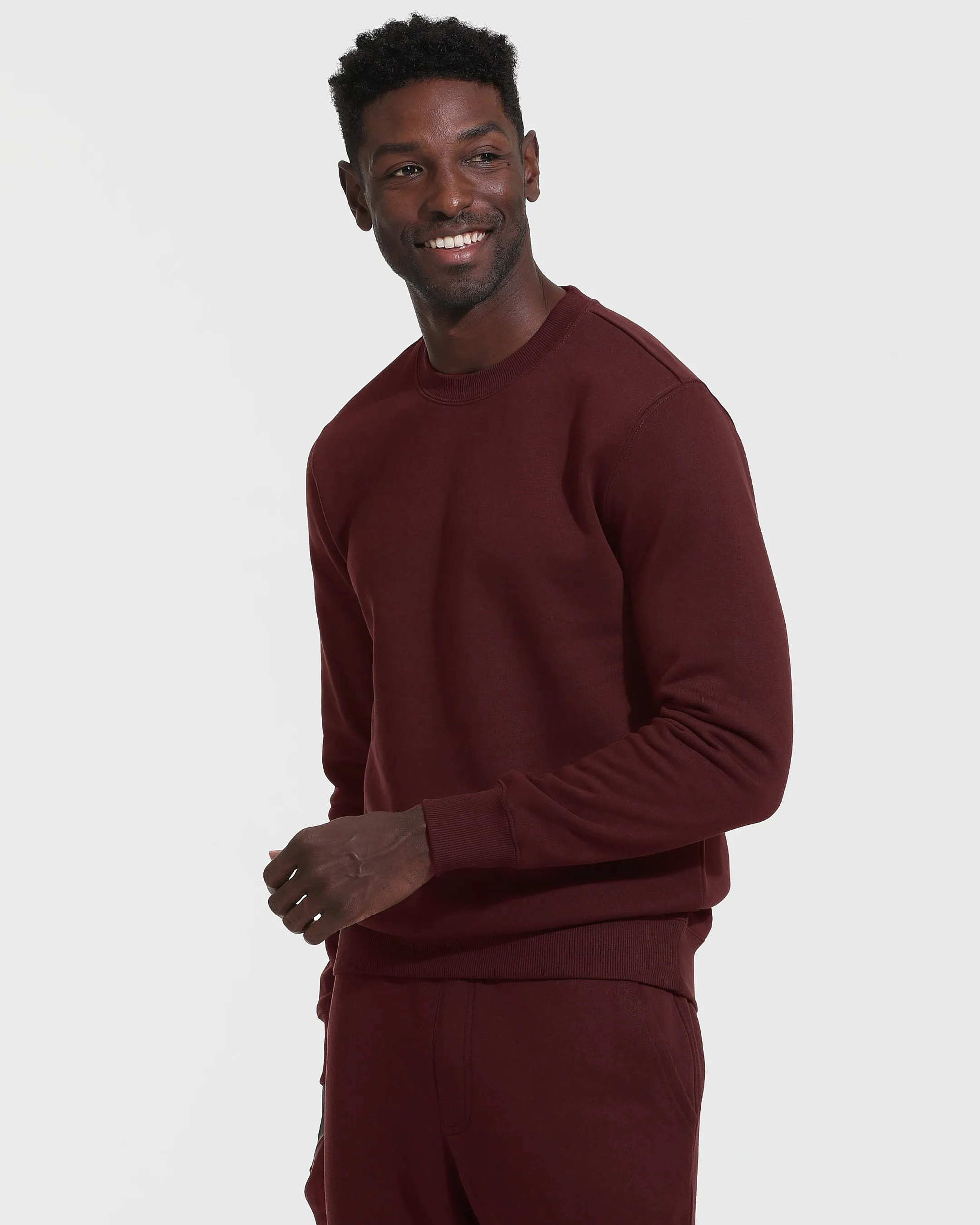 Mahogany Fleece French Terry Pullover Crew Neck sold by True Classic product image thumbnail 3