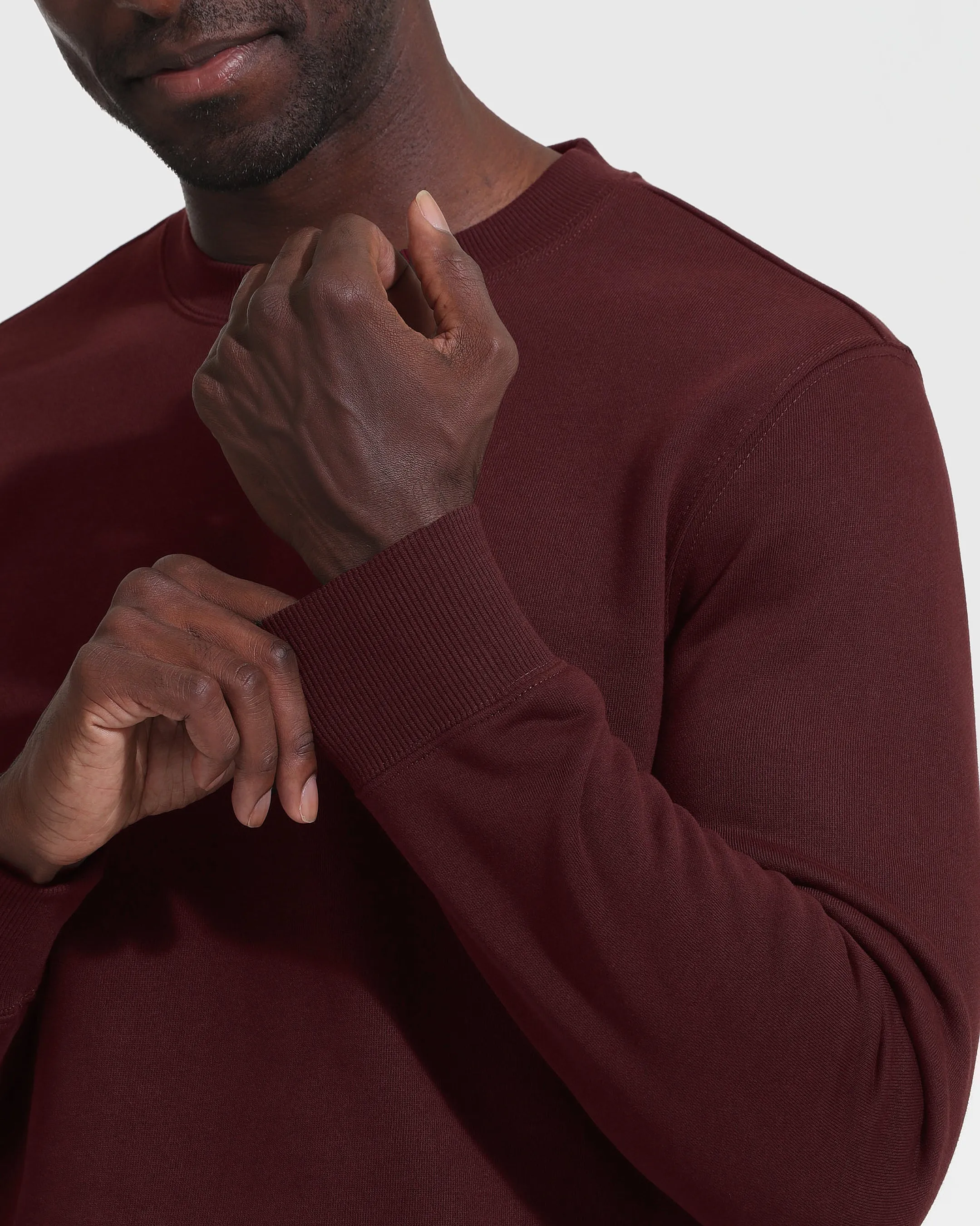 Mahogany Fleece French Terry Pullover Crew Neck sold by True Classic product image thumbnail 5
