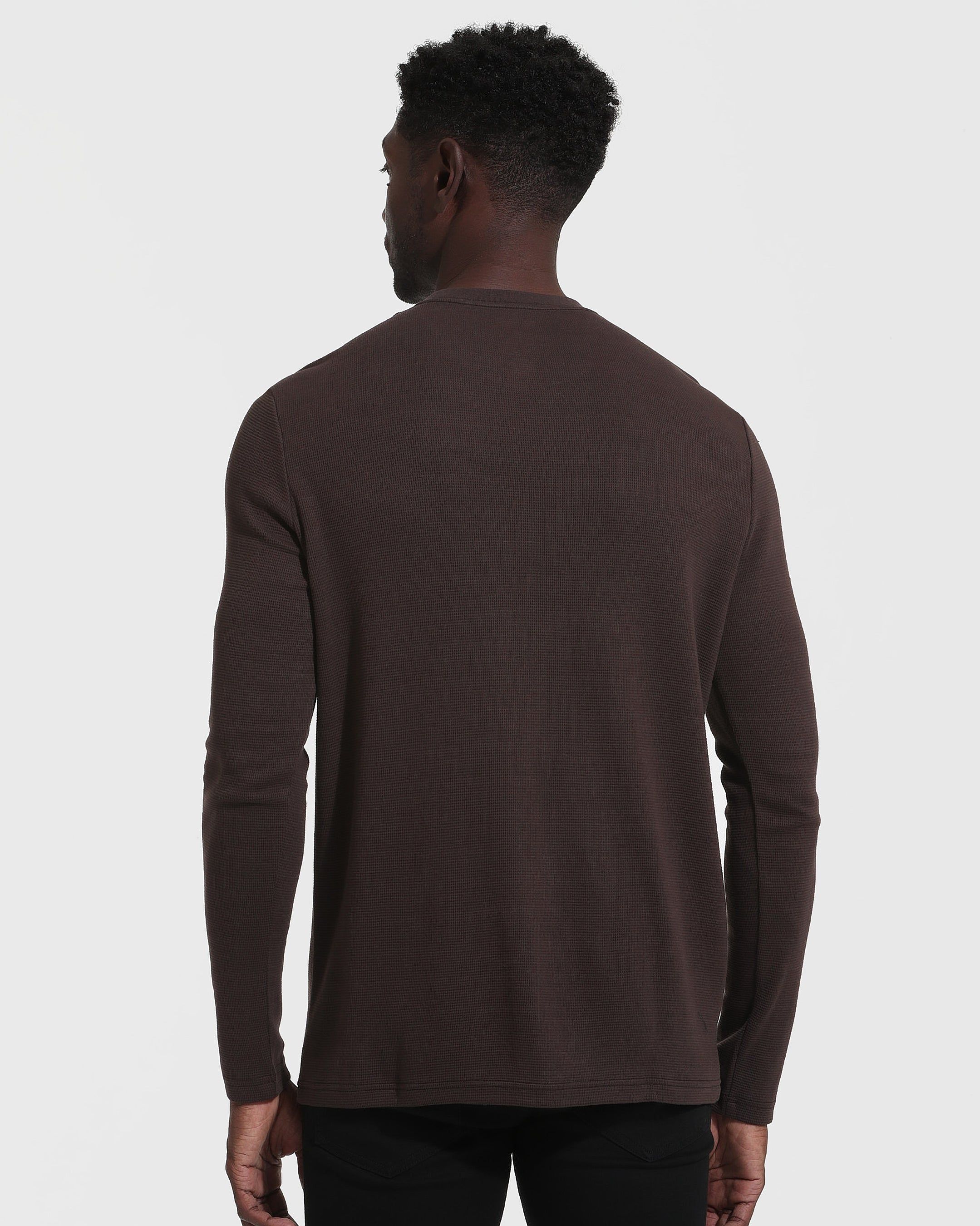 Dark Oak Long Sleeve Waffle Crew sold by True Classic product image thumbnail 4