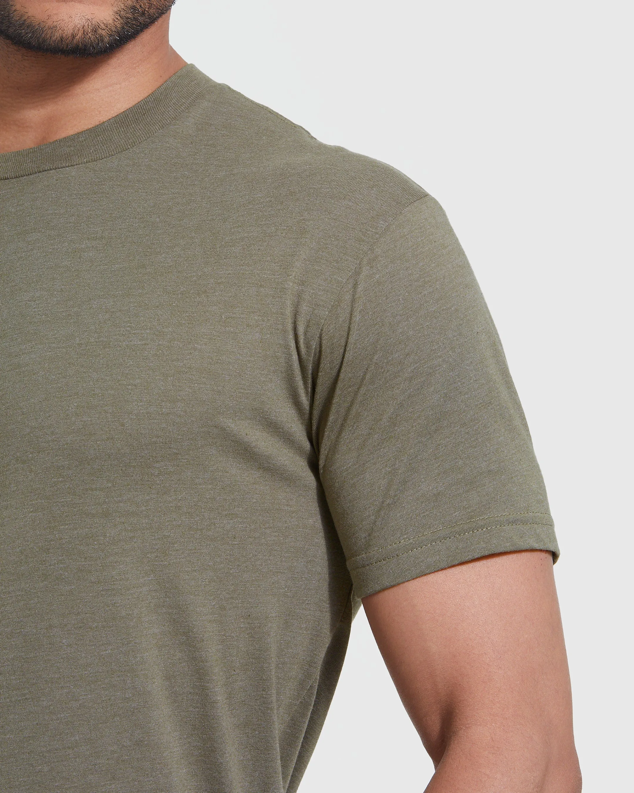 Heather Military Green Short Sleeve Crew Neck Tee sold by True Classic product image thumbnail 5