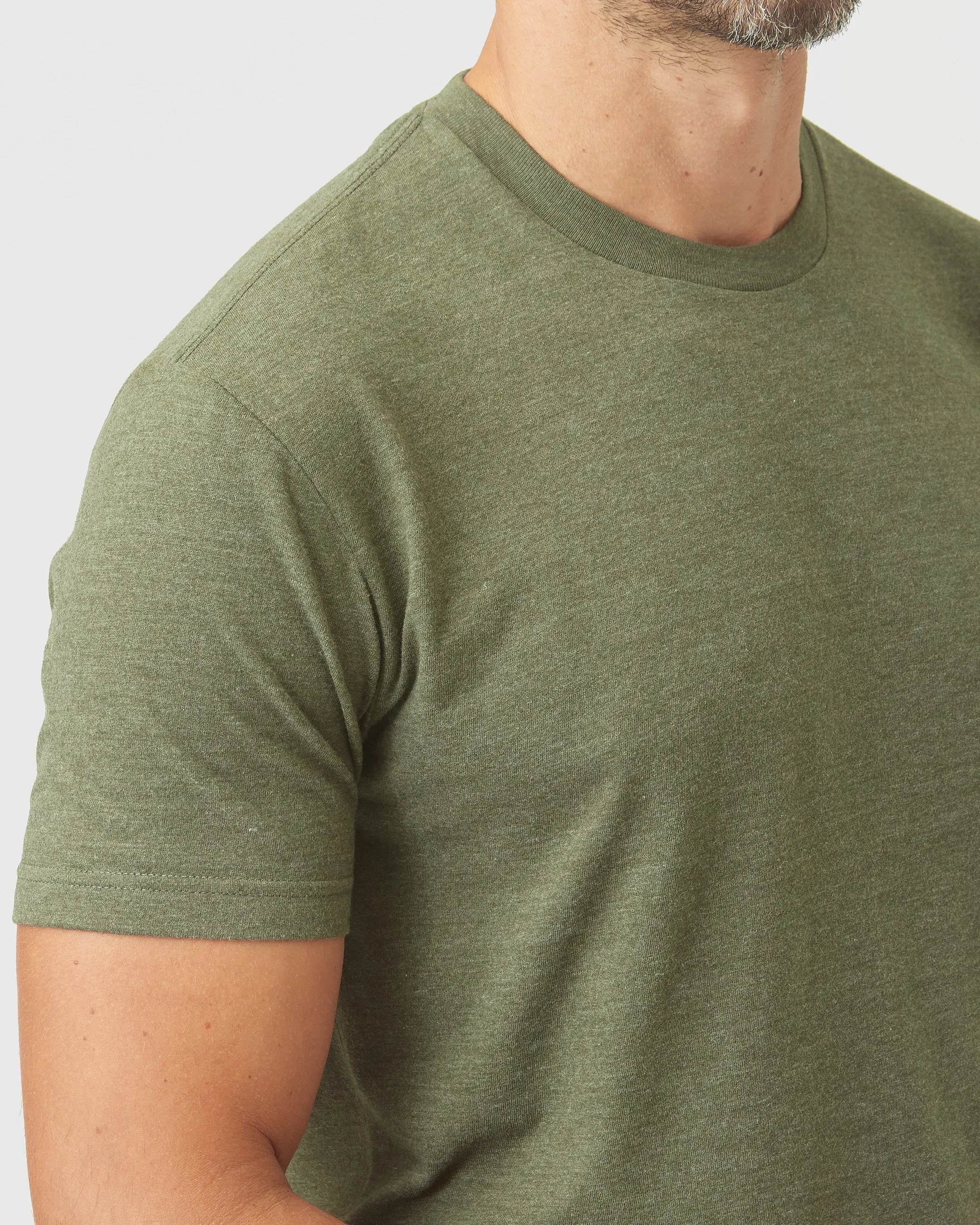 Olive Green Heather Classic Crew Neck sold by True Classic product image thumbnail 5