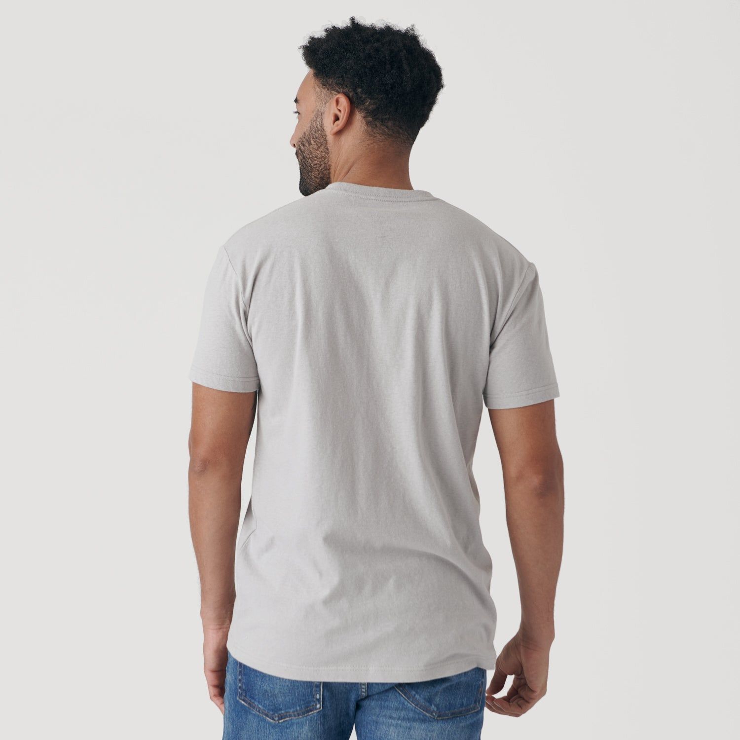 Light Gray Short Sleeve Crew Neck Tee sold by True Classic product image thumbnail 3