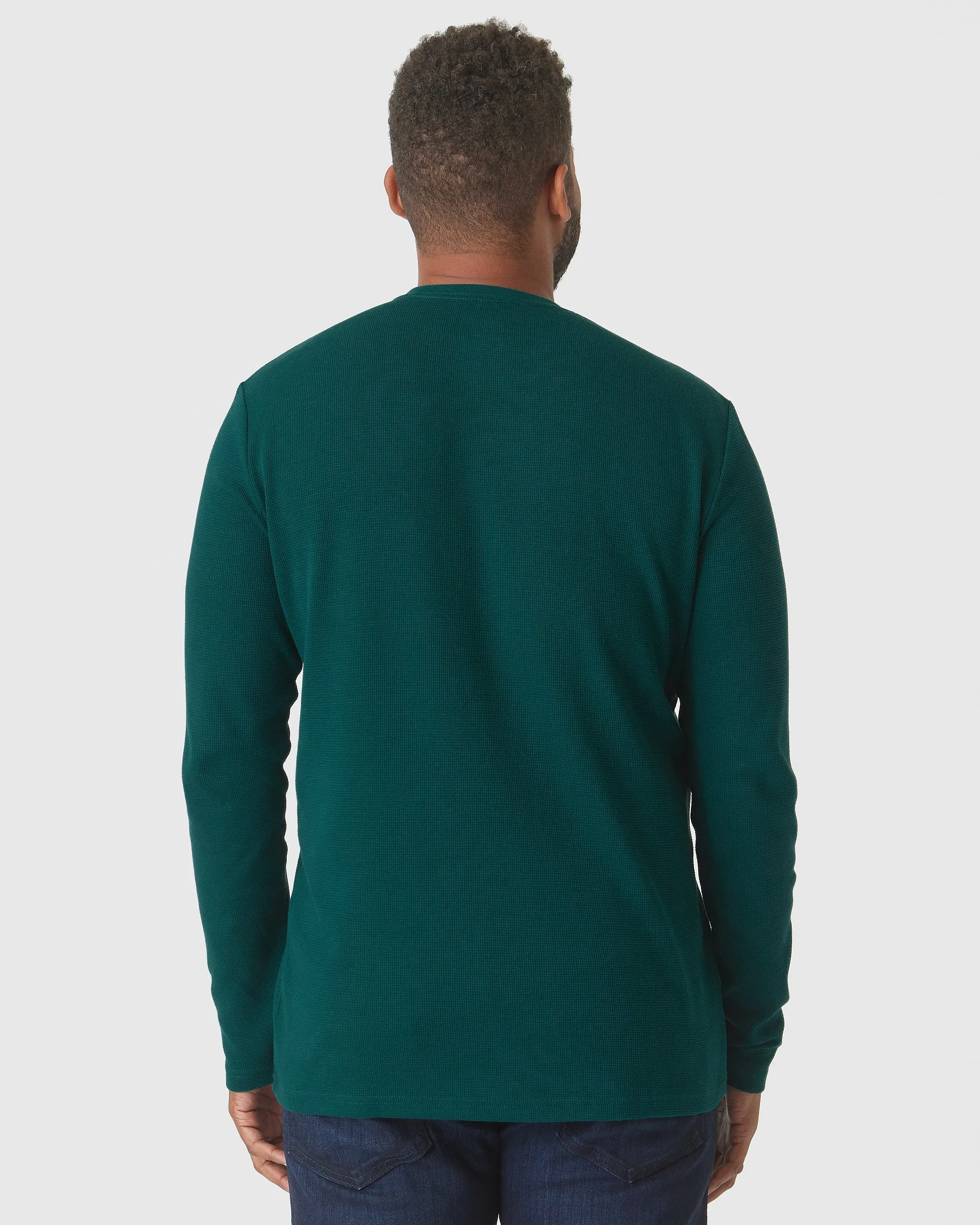 Evergreen Heather Waffle Long Sleeve Crew Neck sold by True Classic product image thumbnail 3