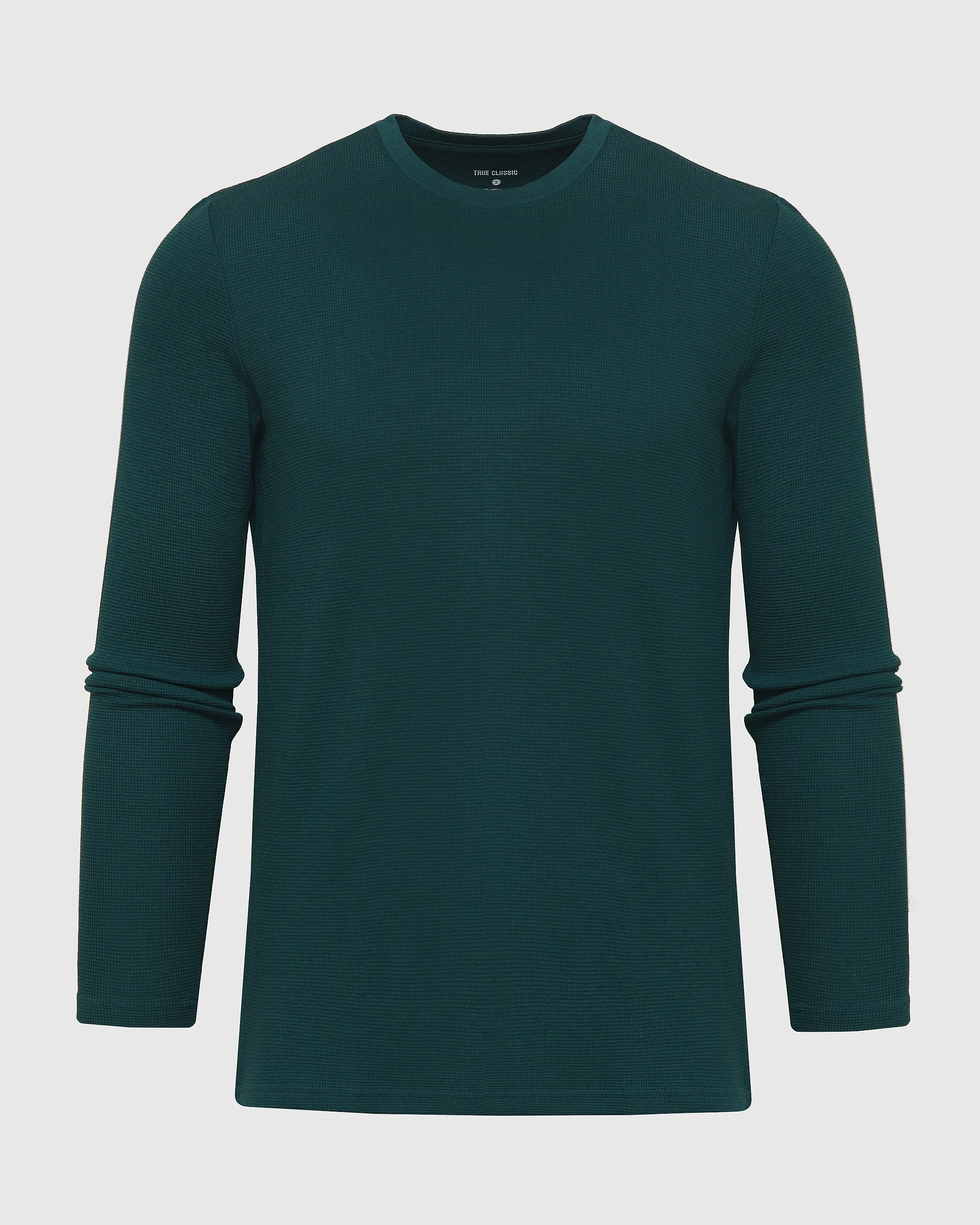 Evergreen Heather Waffle Long Sleeve Crew Neck sold by True Classic product image thumbnail 2