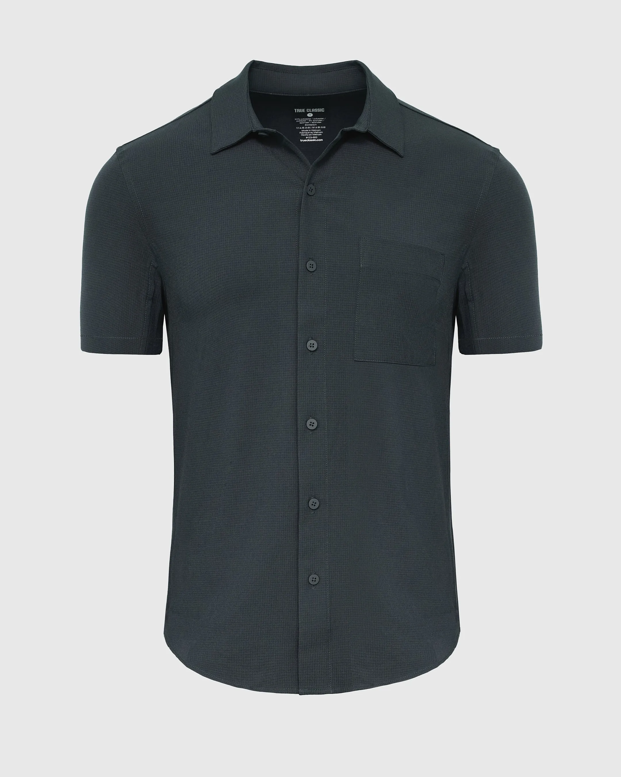 Heather Navy Short Sleeve Ripstop Commuter Shirt sold by True Classic product image thumbnail 2