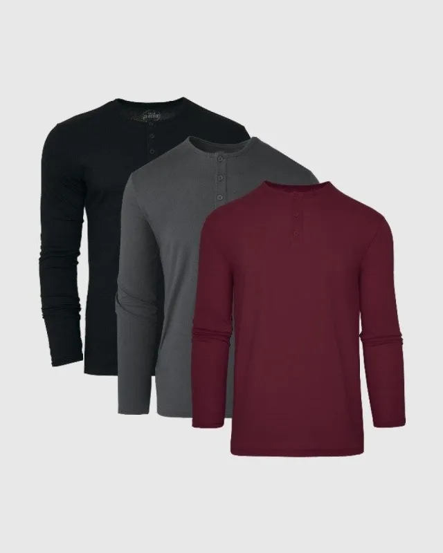 Fall Hues Long Sleeve Henley 3-Pack sold by True Classic