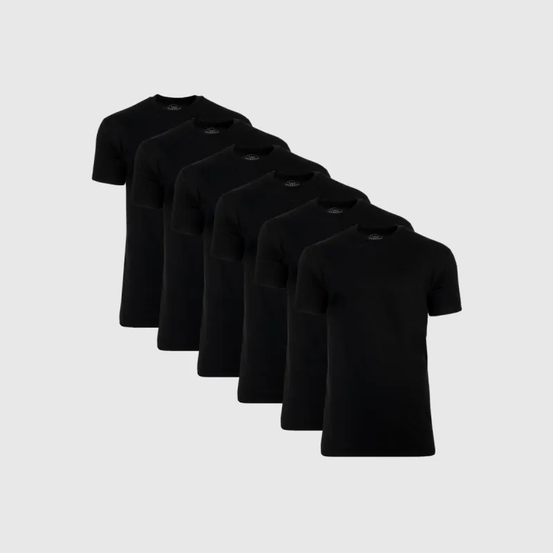 All Black Tall Round Hem Crew Neck T-Shirt 6-Pack sold by True Classic