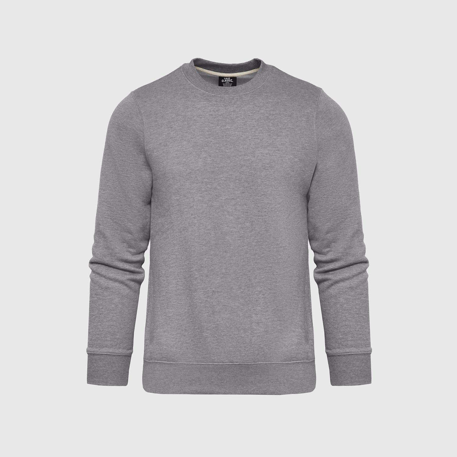 Heather Gray Fleece French Terry Pullover Crew Neck Sweatshirt sold by True Classic product image thumbnail 2
