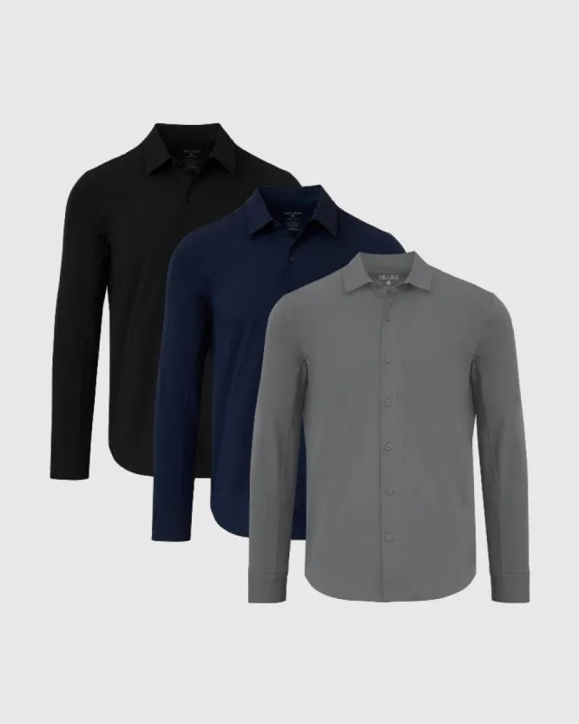 Dark Hues Commuter Long Sleeve Shirt 3-Pack sold by True Classic