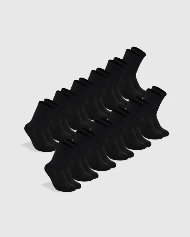 Black Half Crew Socks 12-Pack sold by True Classic