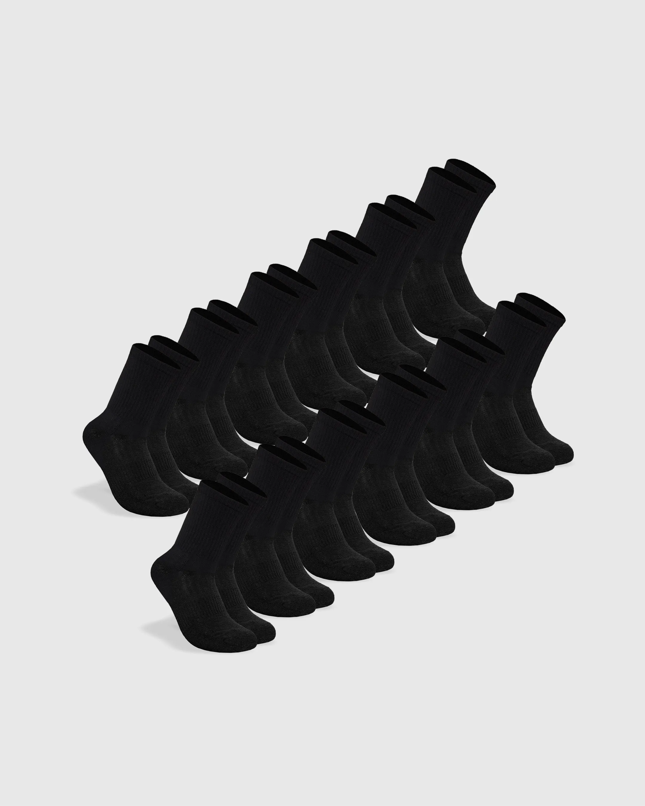 Black Half Crew Socks 12-Pack sold by True Classic