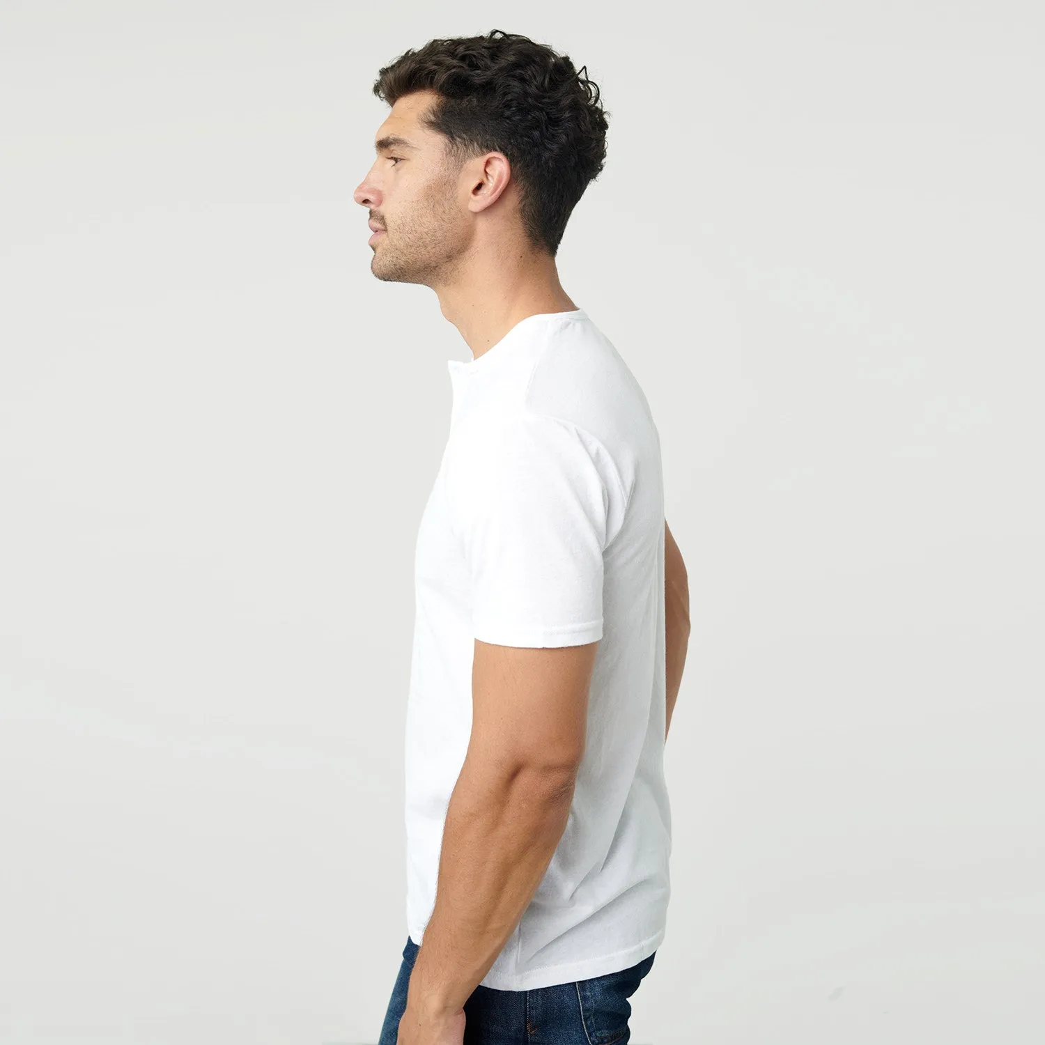 White Short Sleeve Henley sold by True Classic product image thumbnail 4