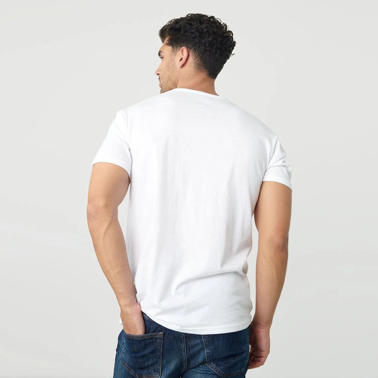 White Short Sleeve Henley sold by True Classic product image thumbnail 3