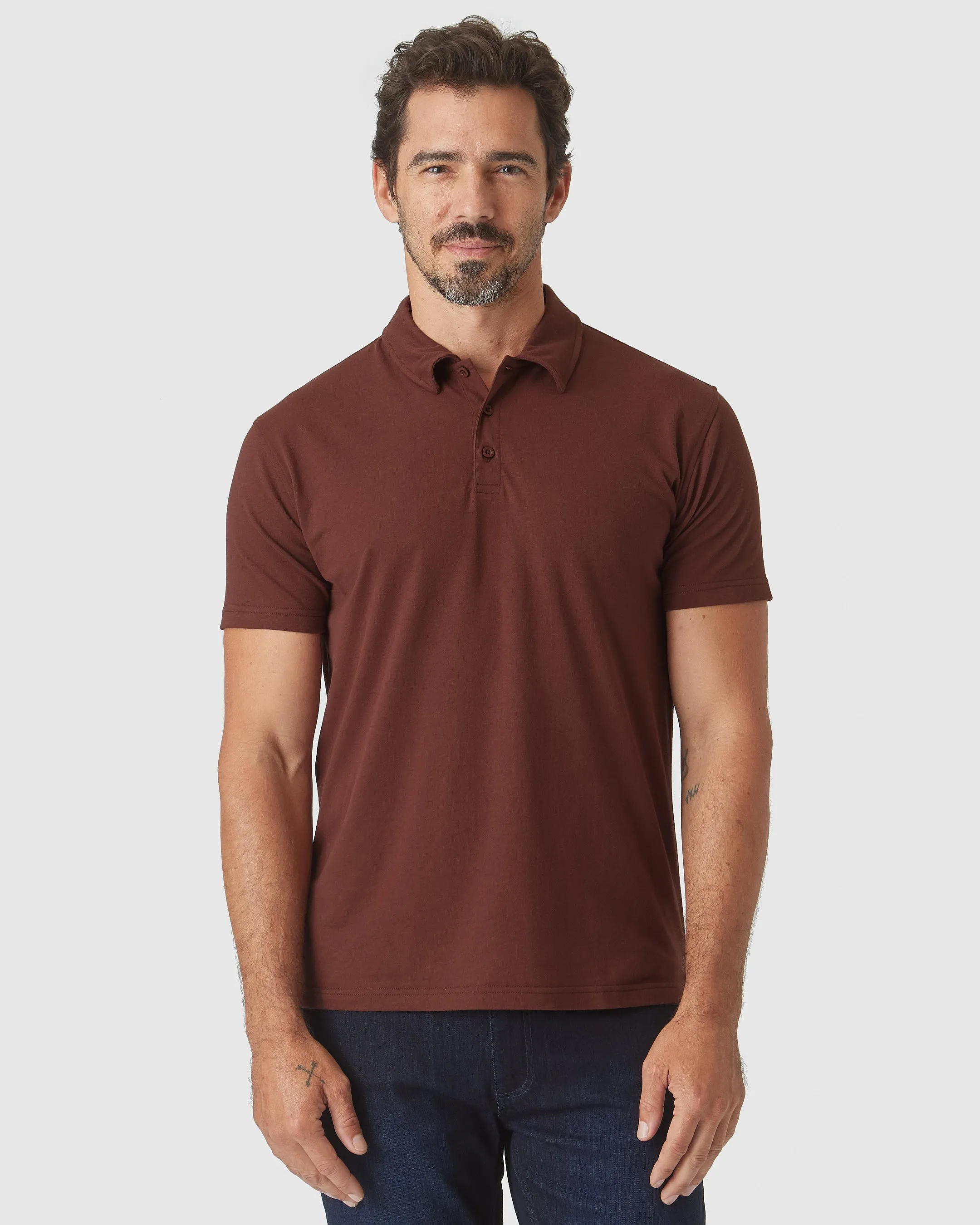 Dark Chocolate Short Sleeve Polo sold by True Classic