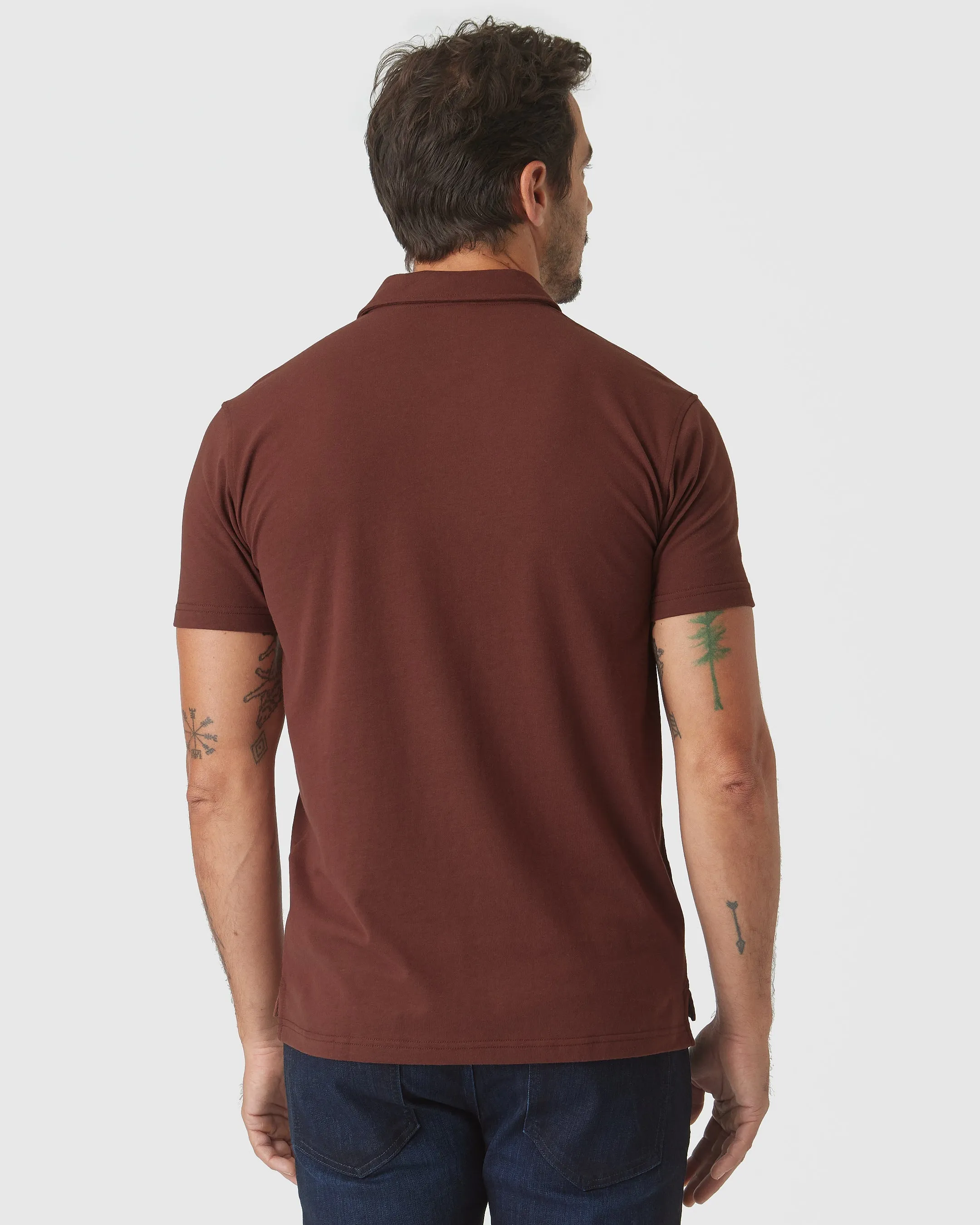 Dark Chocolate Short Sleeve Polo sold by True Classic product image thumbnail 3