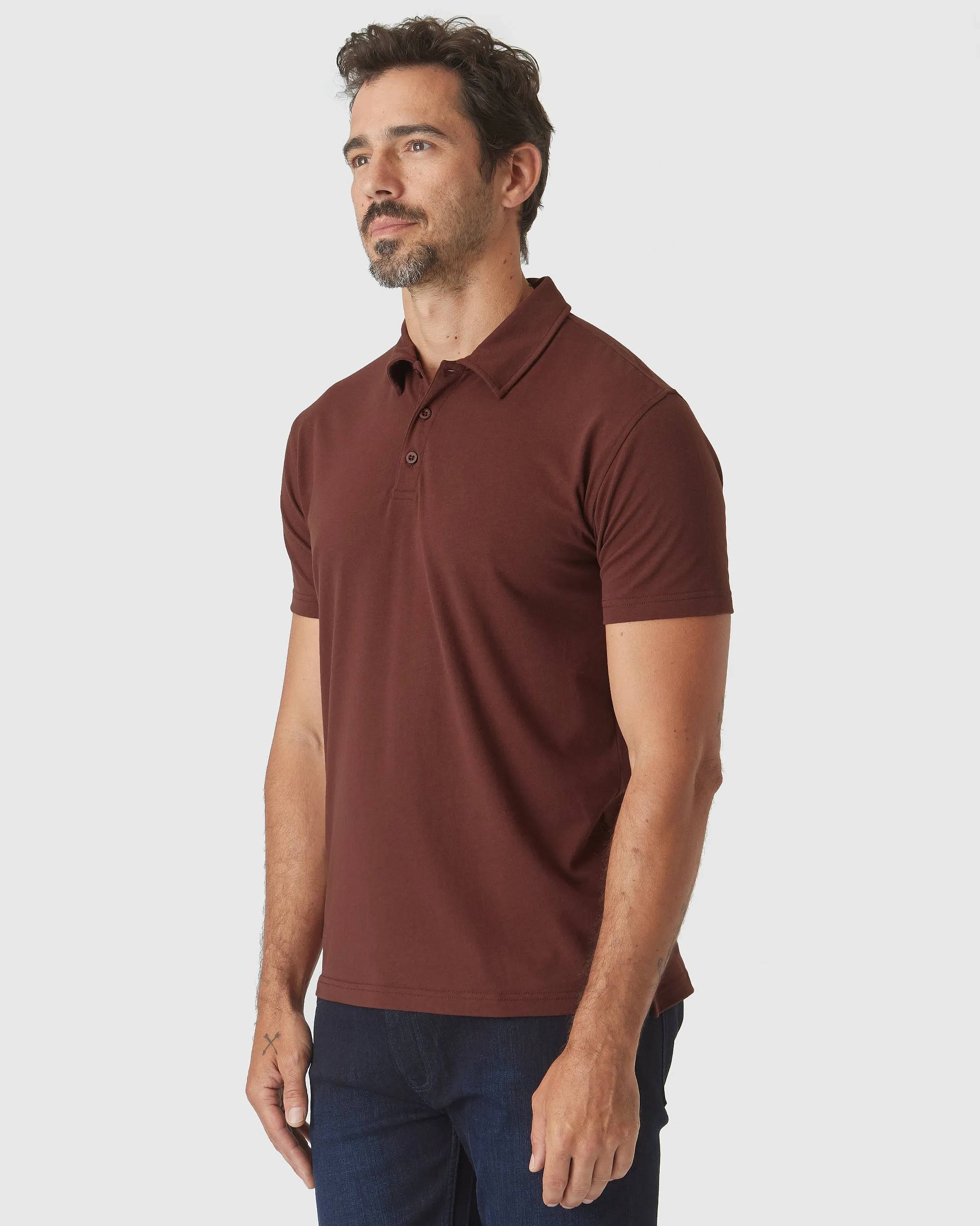 Dark Chocolate Short Sleeve Polo sold by True Classic product image thumbnail 4