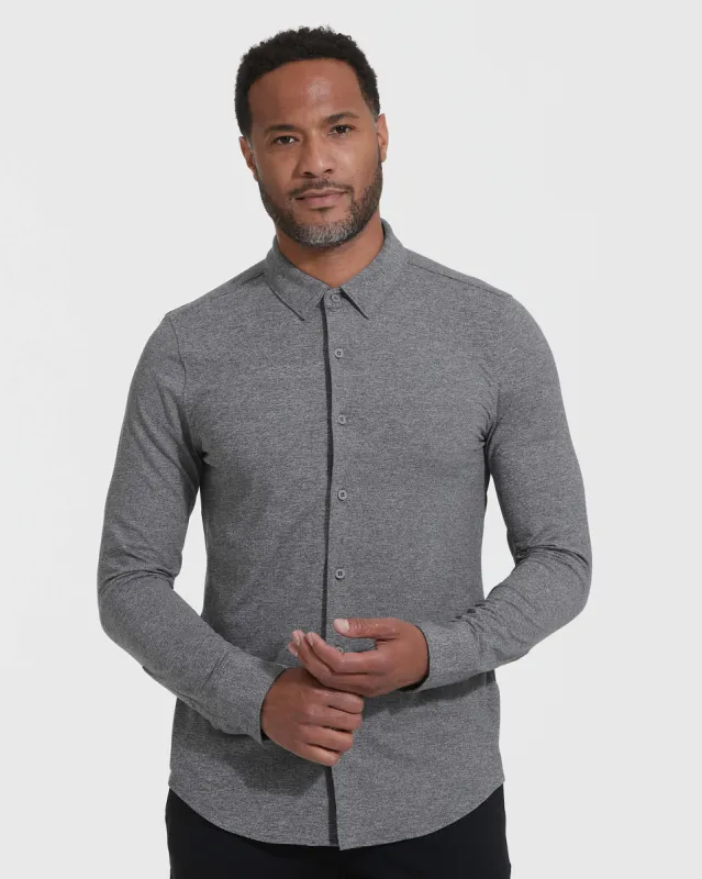 Heather Gray Long Sleeve Do-It-All Comfort Shirt sold by True Classic