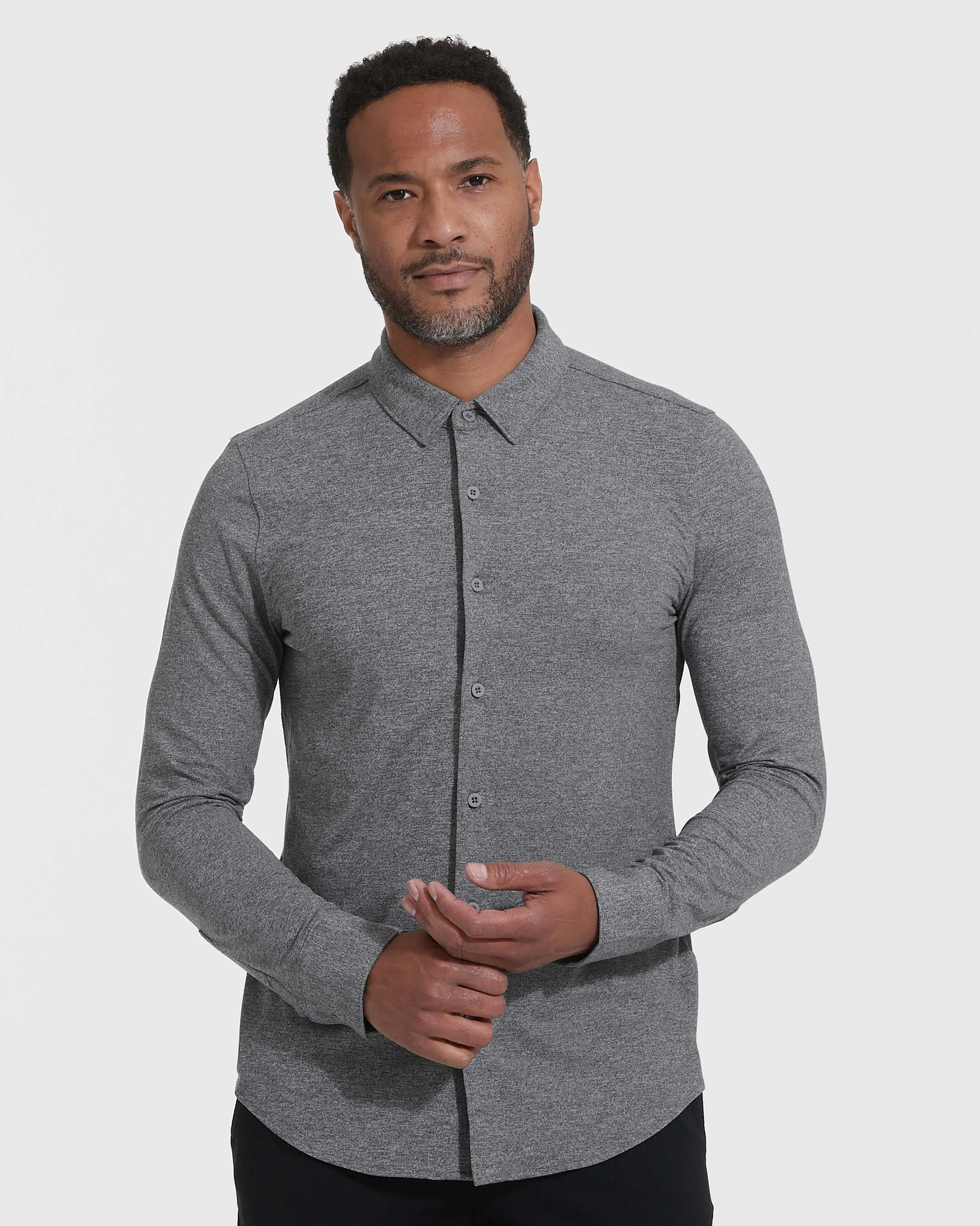 Heather Gray Long Sleeve Do-It-All Comfort Shirt sold by True Classic