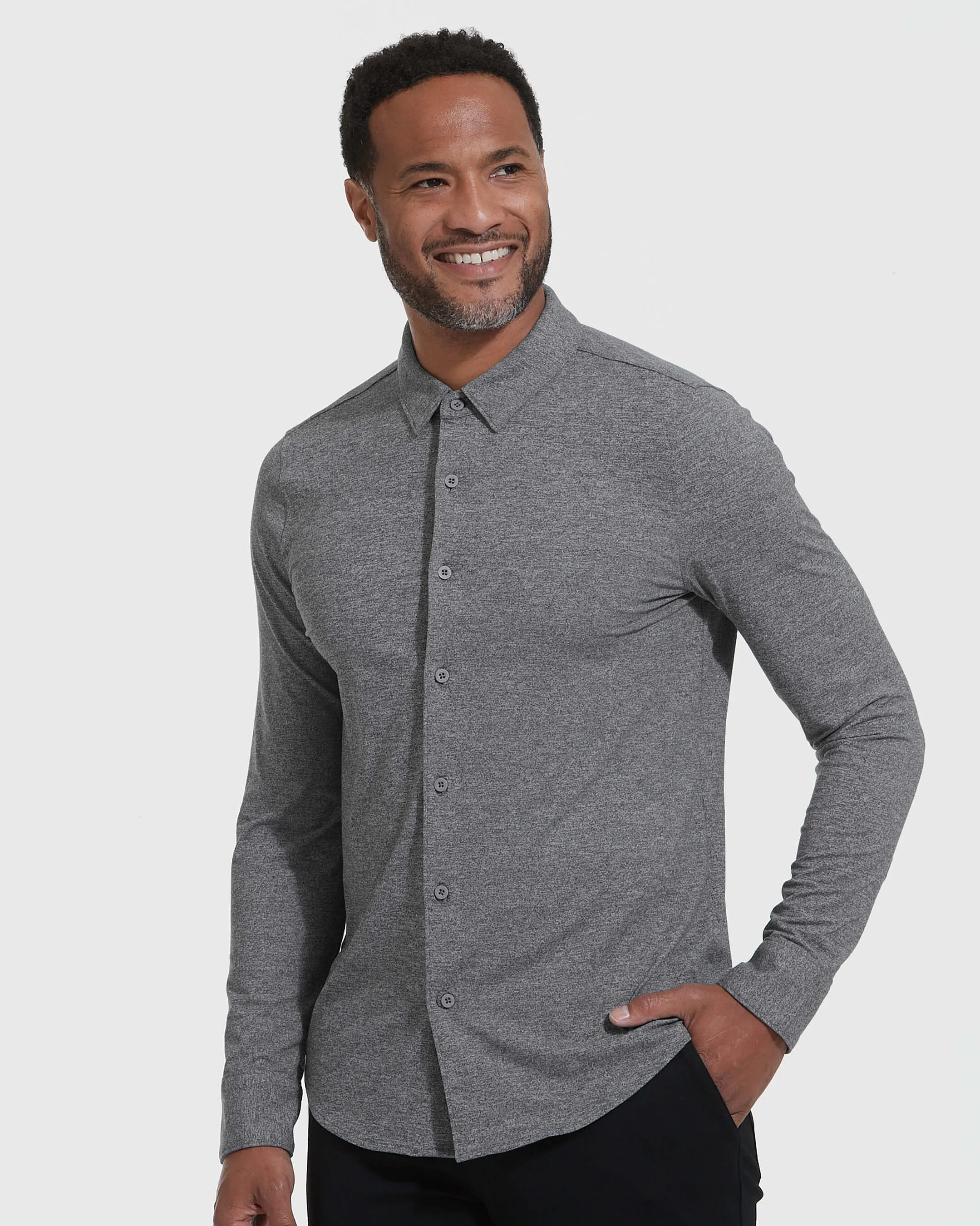 Heather Gray Long Sleeve Do-It-All Comfort Shirt sold by True Classic product image thumbnail 3