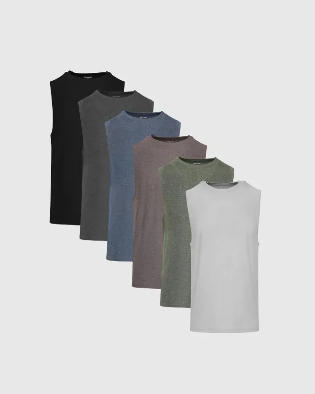MVP Active Sleeveless Muscle Tee 6-Pack sold by True Classic