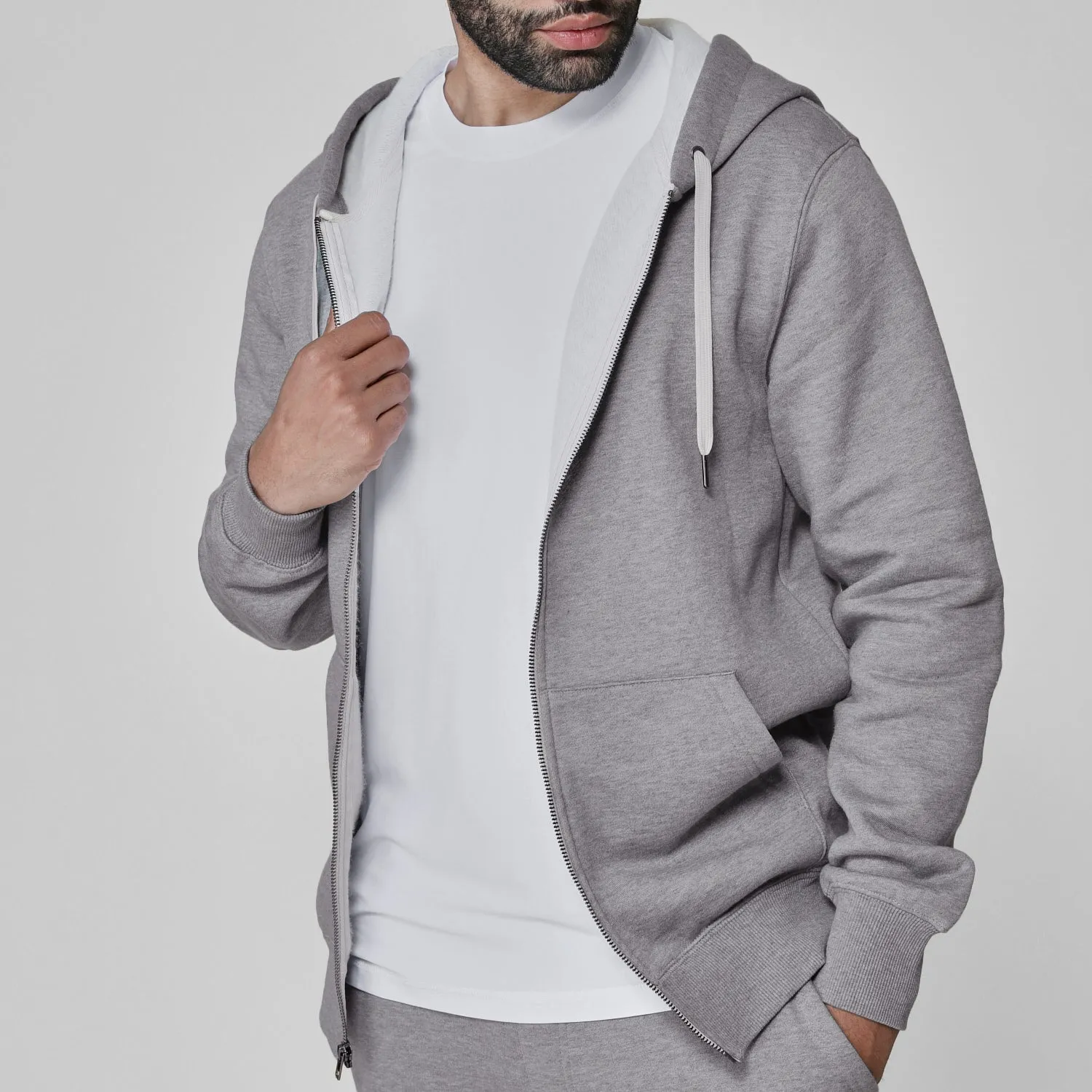Heather Gray Fleece Zip Hoodie and Jogger Set sold by True Classic product image thumbnail 4
