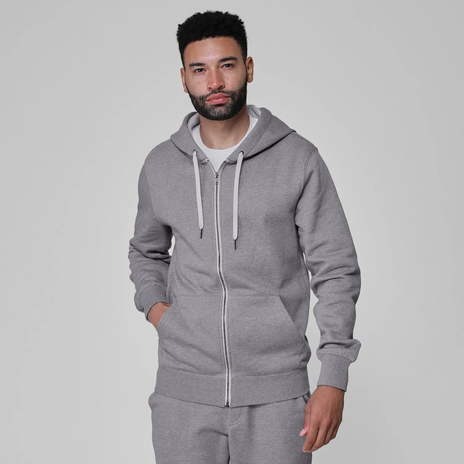 Heather Gray Fleece Zip Hoodie and Jogger Set sold by True Classic product image thumbnail 2
