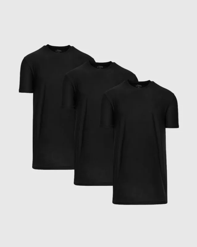 All Black Tall Active Crew 3-Pack sold by True Classic