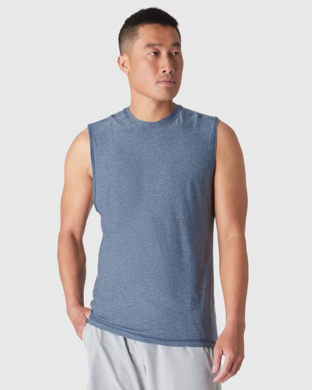 Heather Cadet Sleeveless Active Muscle Tee sold by True Classic