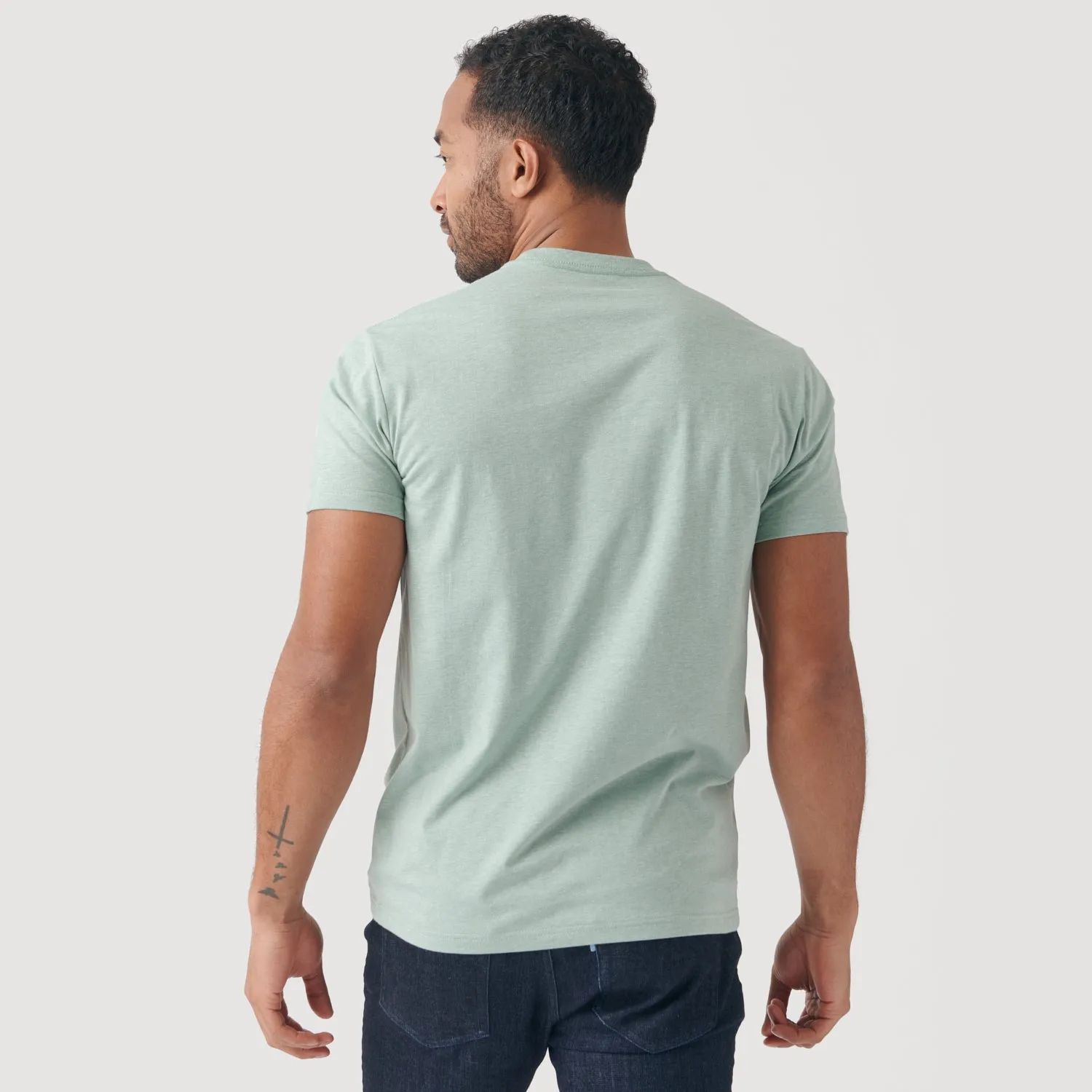 Heather Sage Short Sleeve Crew Neck Tee sold by True Classic product image thumbnail 3