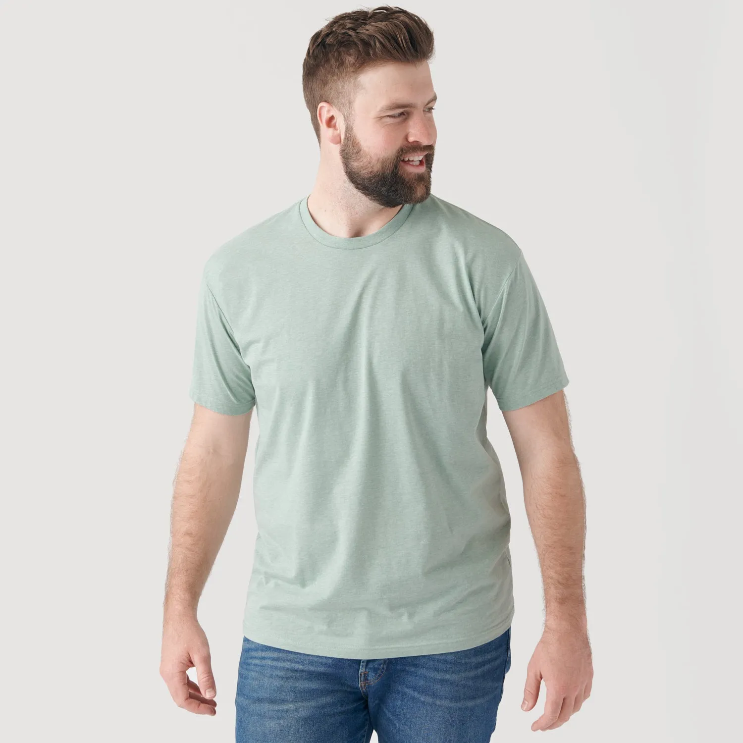 Heather Sage Short Sleeve Crew Neck Tee sold by True Classic product image thumbnail 5