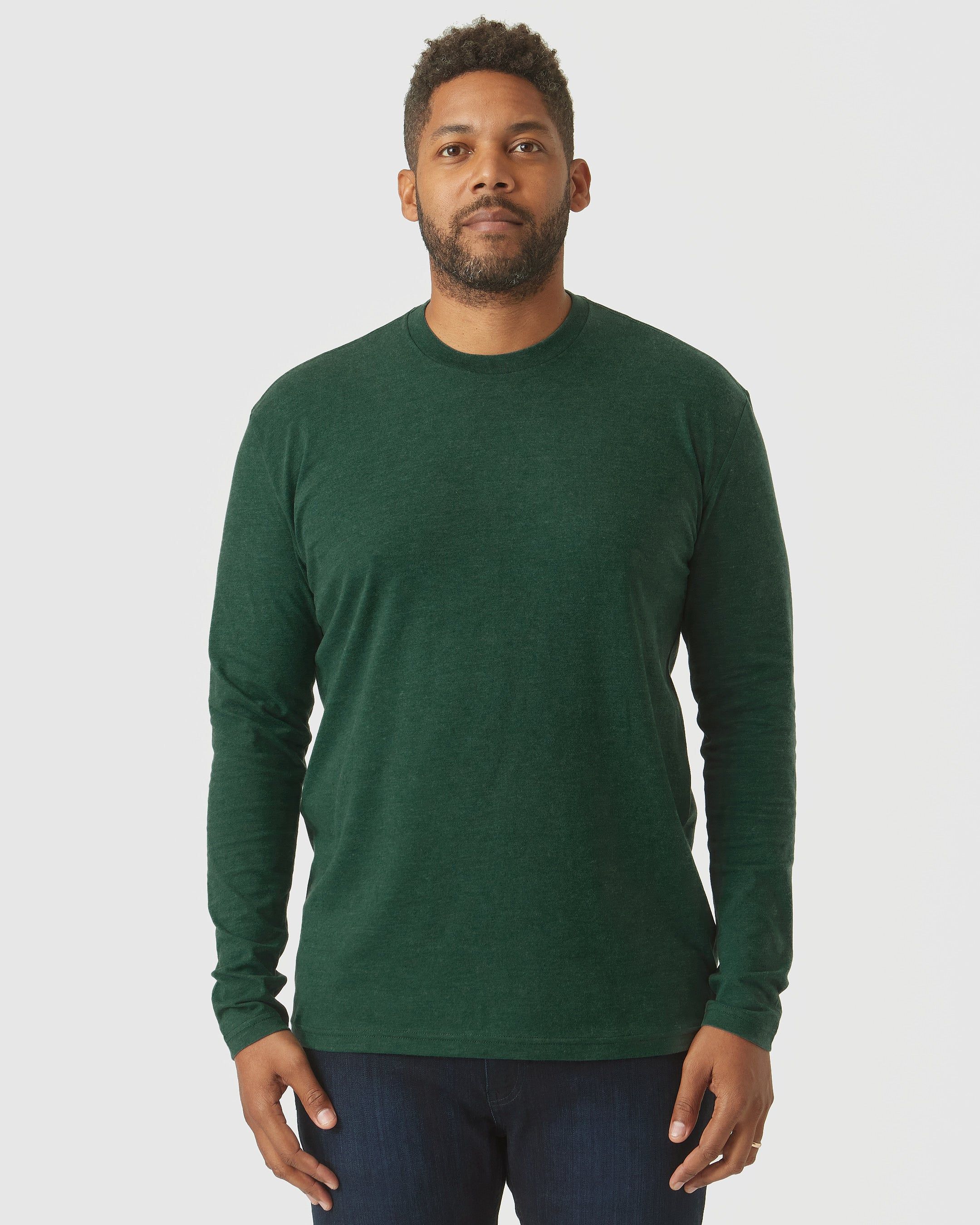 Evergreen Heather Long Sleeve T-Shirt sold by True Classic