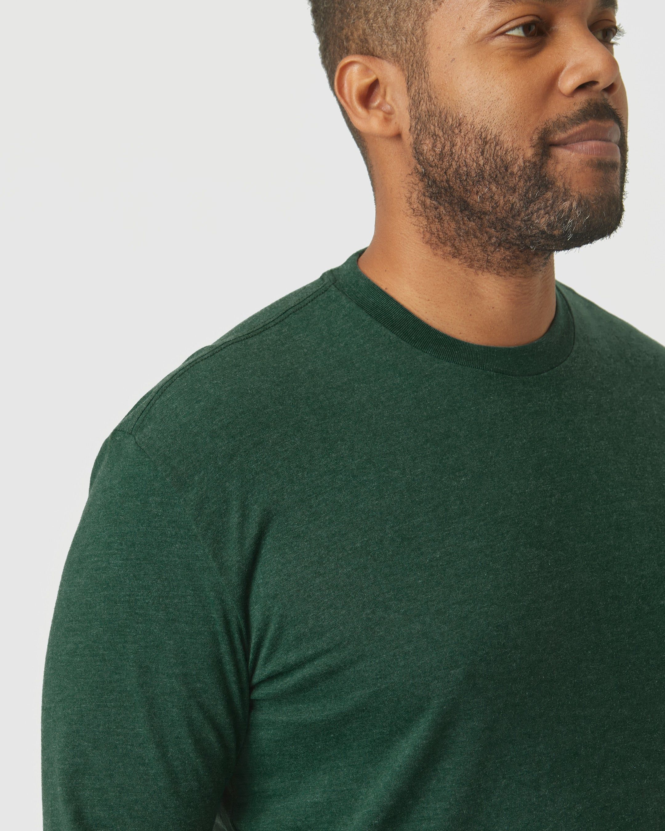 Evergreen Heather Long Sleeve T-Shirt sold by True Classic product image thumbnail 5