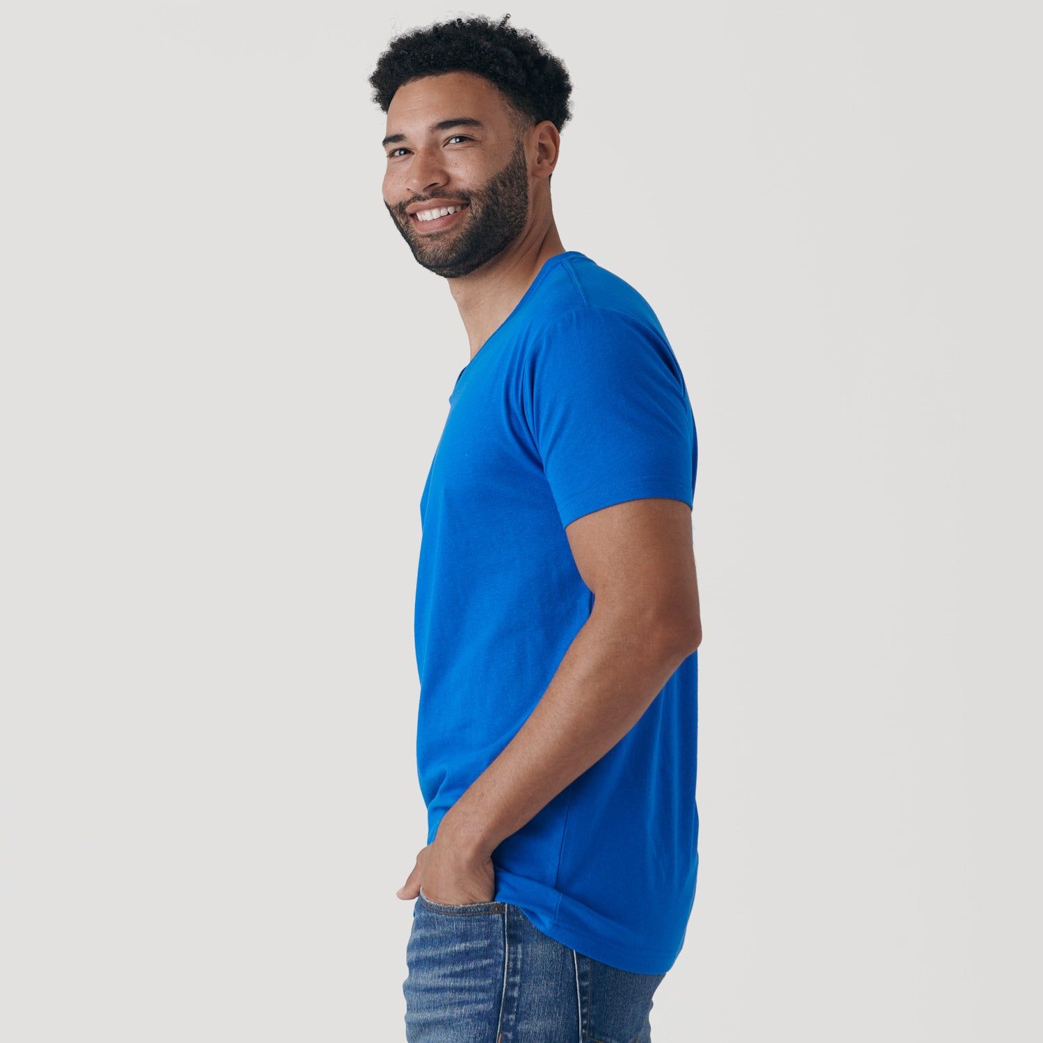 Electric Blue V-Neck T-Shirt sold by True Classic product image thumbnail 4