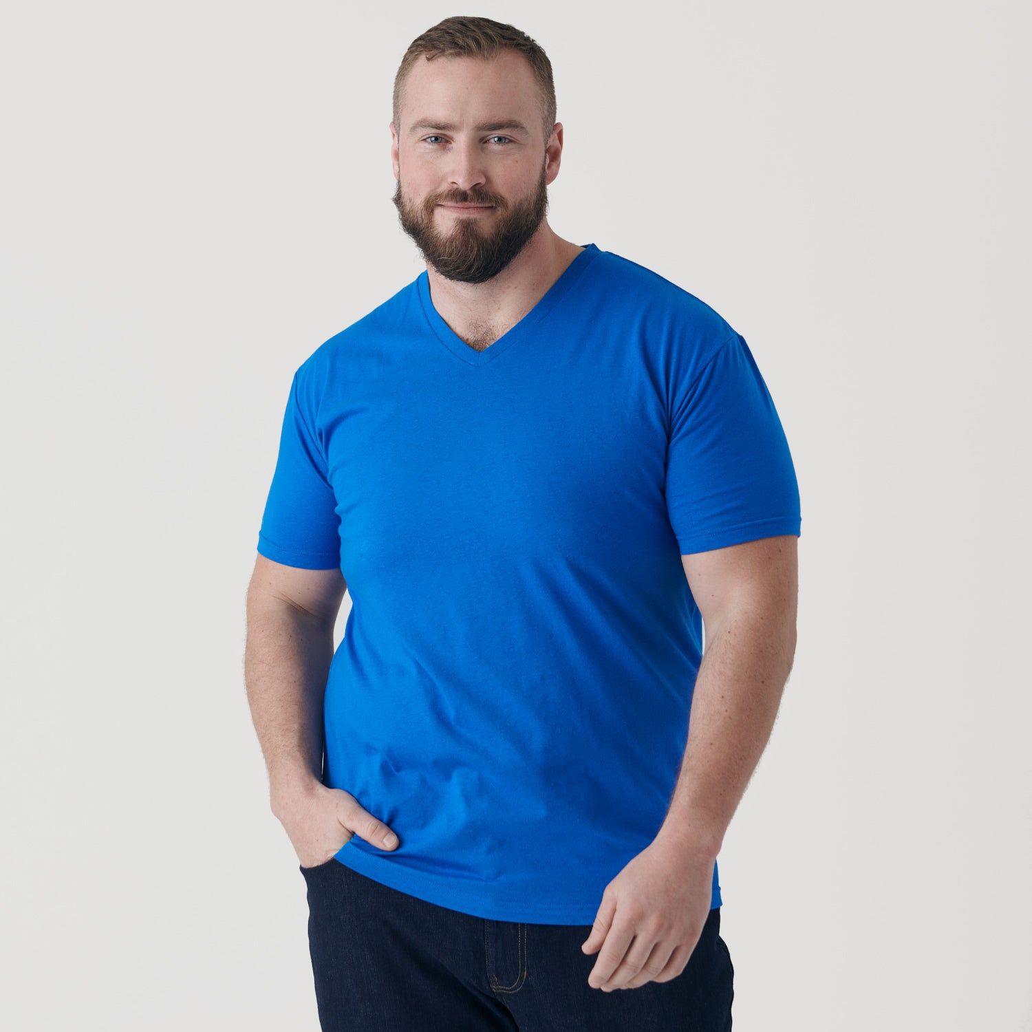Electric Blue V-Neck T-Shirt sold by True Classic product image thumbnail 5