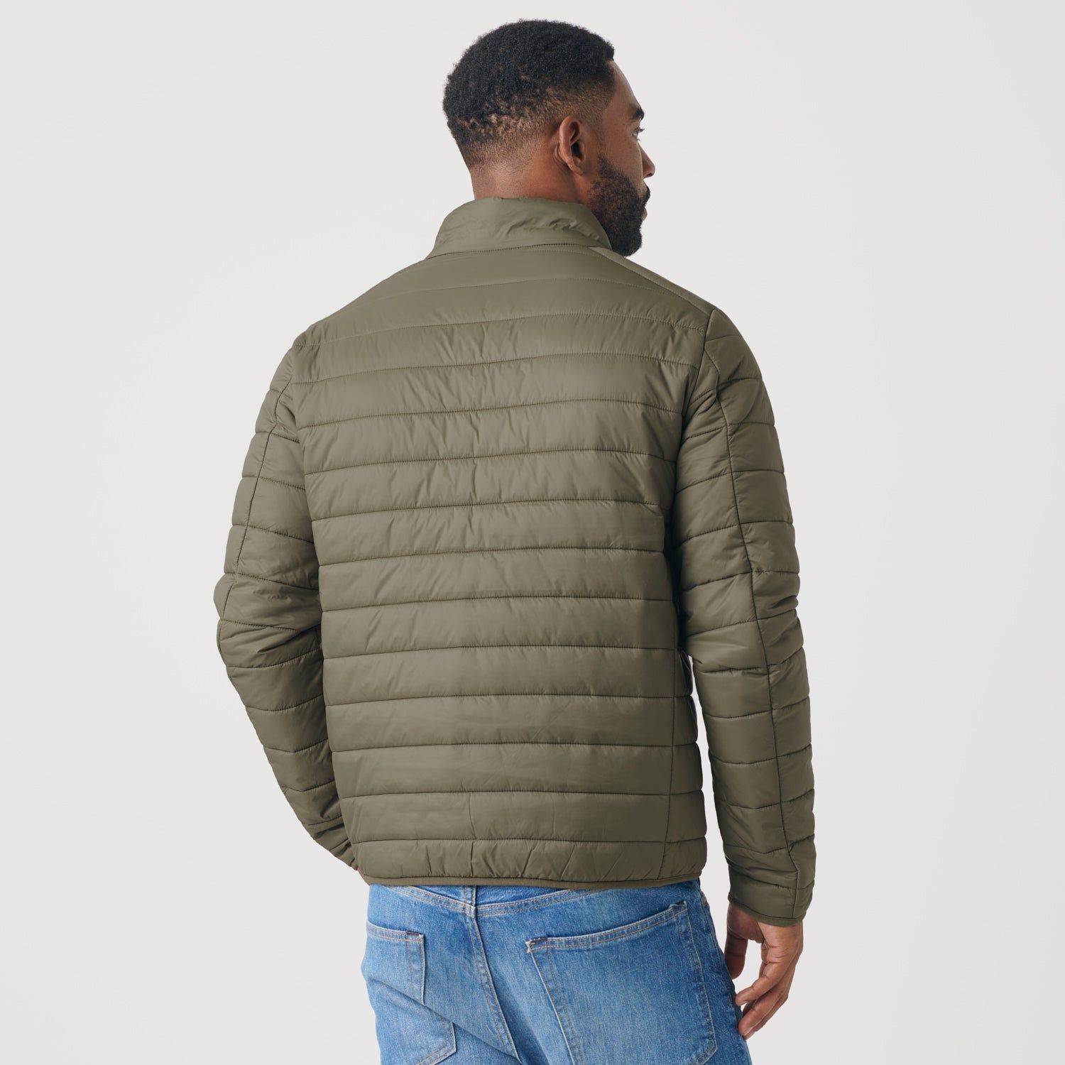 Military Green Quilted Puffer Jacket sold by True Classic product image thumbnail 3